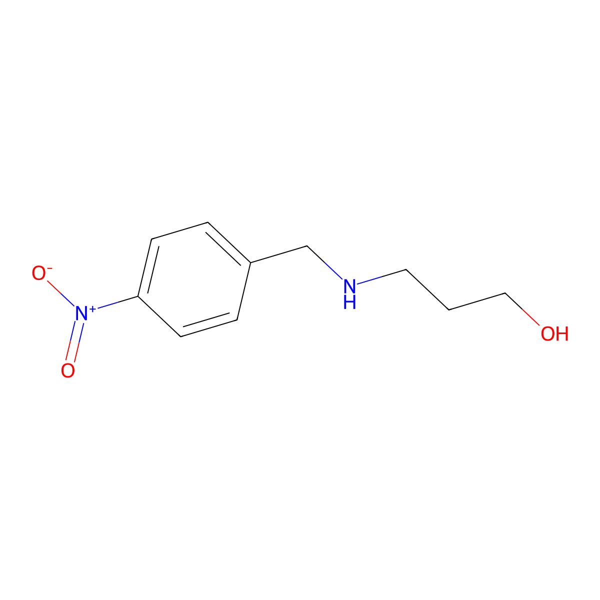 3-{[(4-Nitrophenyl)methyl]amino}propan-1-ol molecular structure, CAS 1038231-31-0