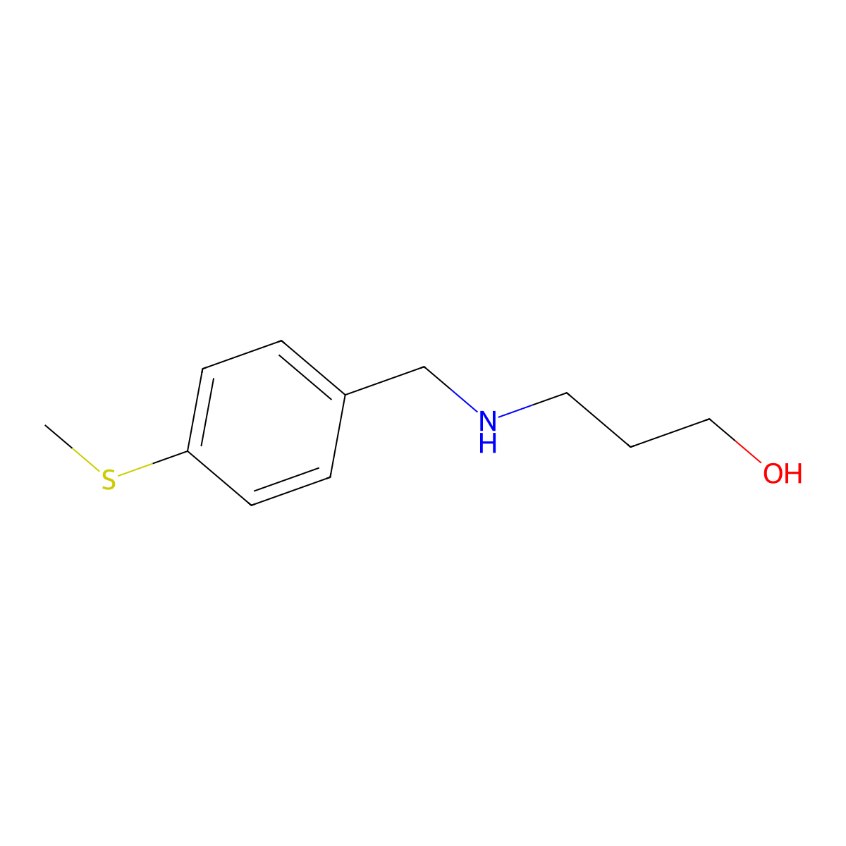 3-({[4-(Methylsulfanyl)phenyl]methyl}amino)propan-1-ol molecular structure, CAS 1038231-44-5