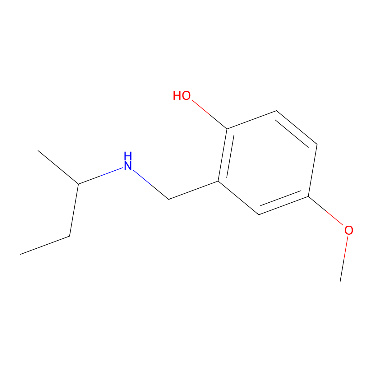 2-{[(Butan-2-yl)amino]methyl}-4-methoxyphenol molecular structure, CAS 1038231-69-4