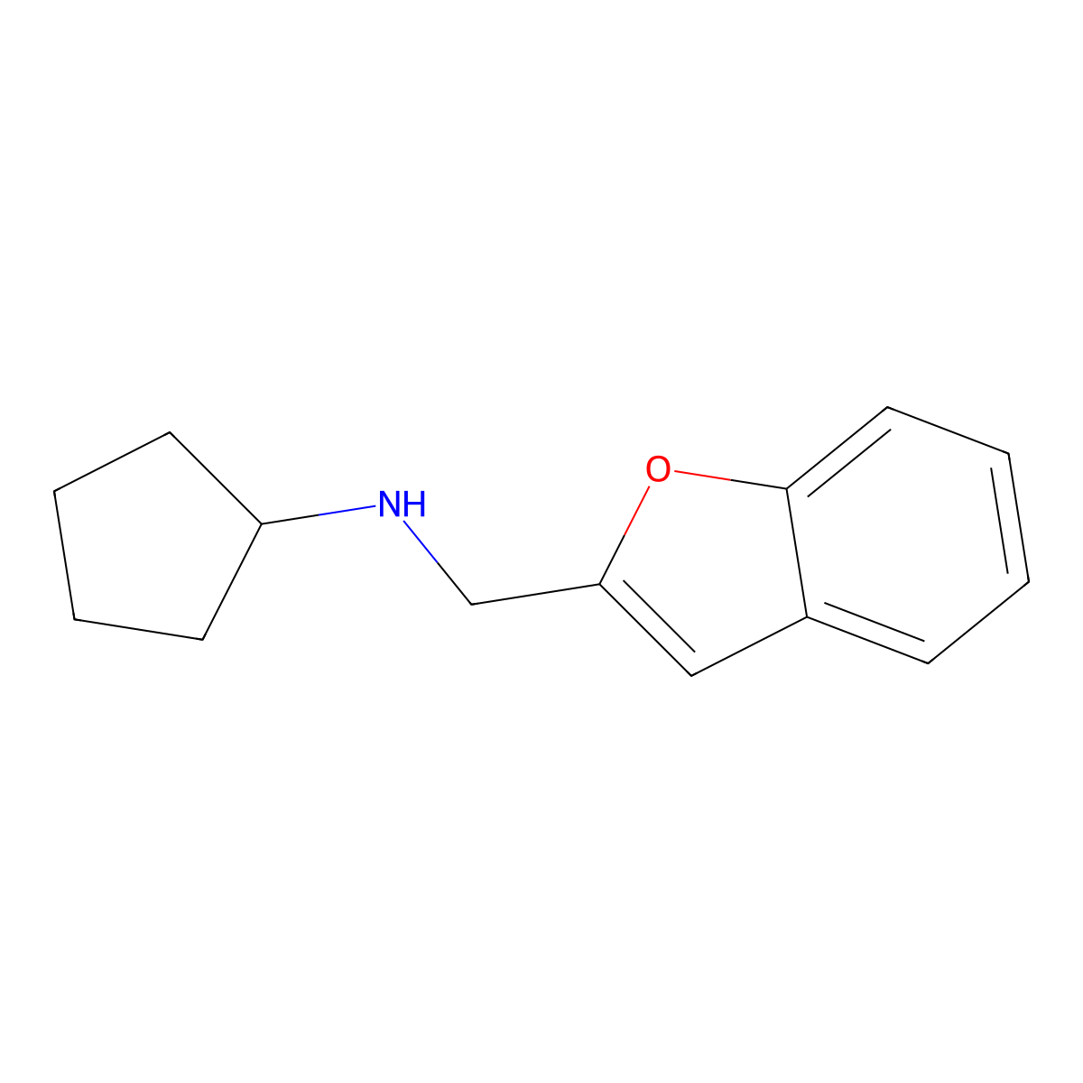 N-[(1-benzofuran-2-yl)methyl]cyclopentanamine molecular structure, CAS 1038232-05-1