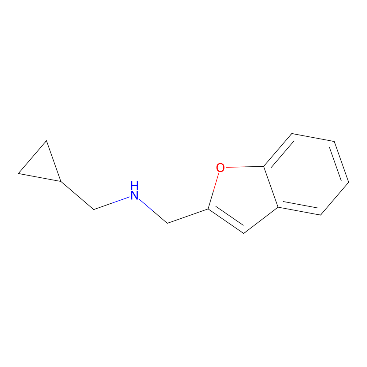 (1-Benzofuran-2-ylmethyl)(cyclopropylmethyl)amine molecular structure, CAS 1038233-05-4