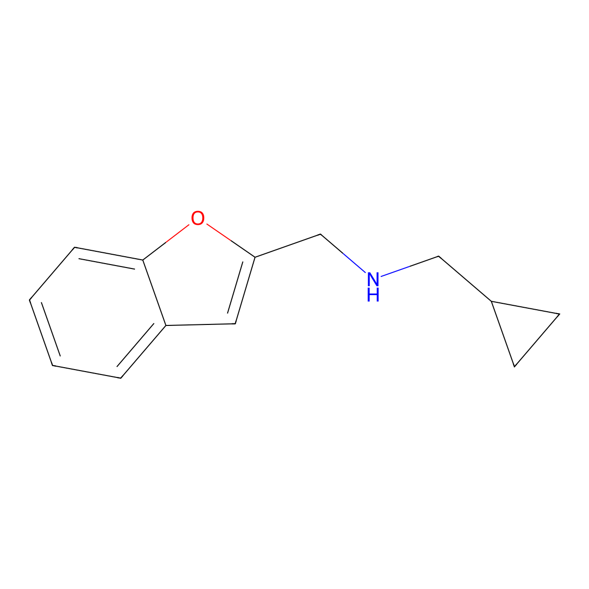 (1-Benzofuran-2-ylmethyl)(cyclopropylmethyl)amine molecular structure, CAS 1038233-05-4