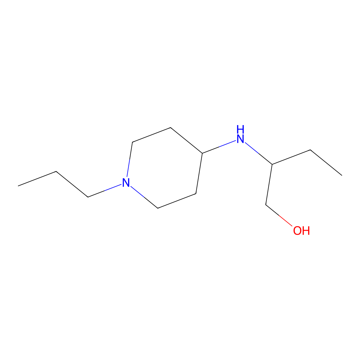 2-[(1-Propylpiperidin-4-yl)amino]butan-1-ol molecular structure, CAS 1038234-70-6