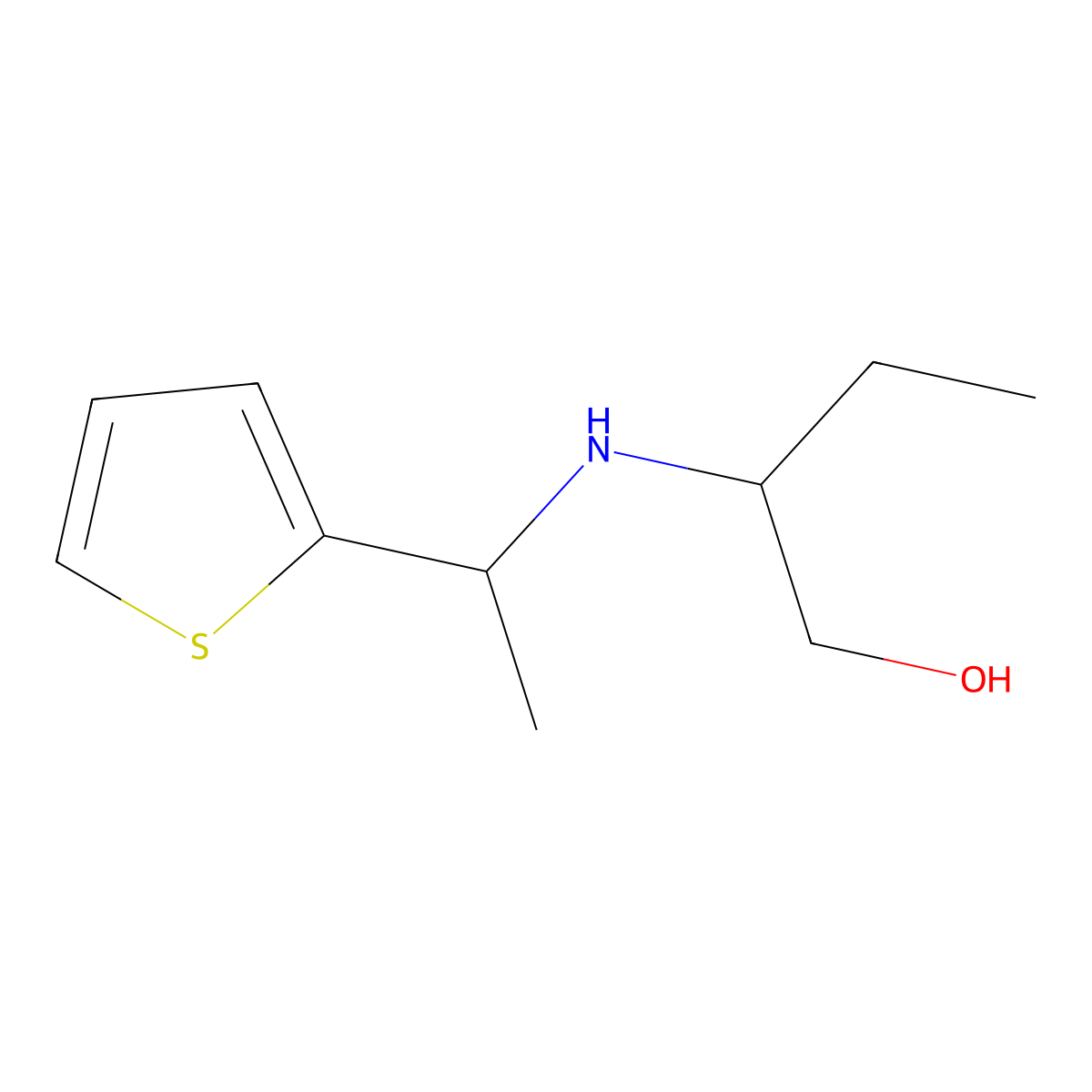2-{[1-(Thiophen-2-yl)ethyl]amino}butan-1-ol molecular structure, CAS 1038235-20-9