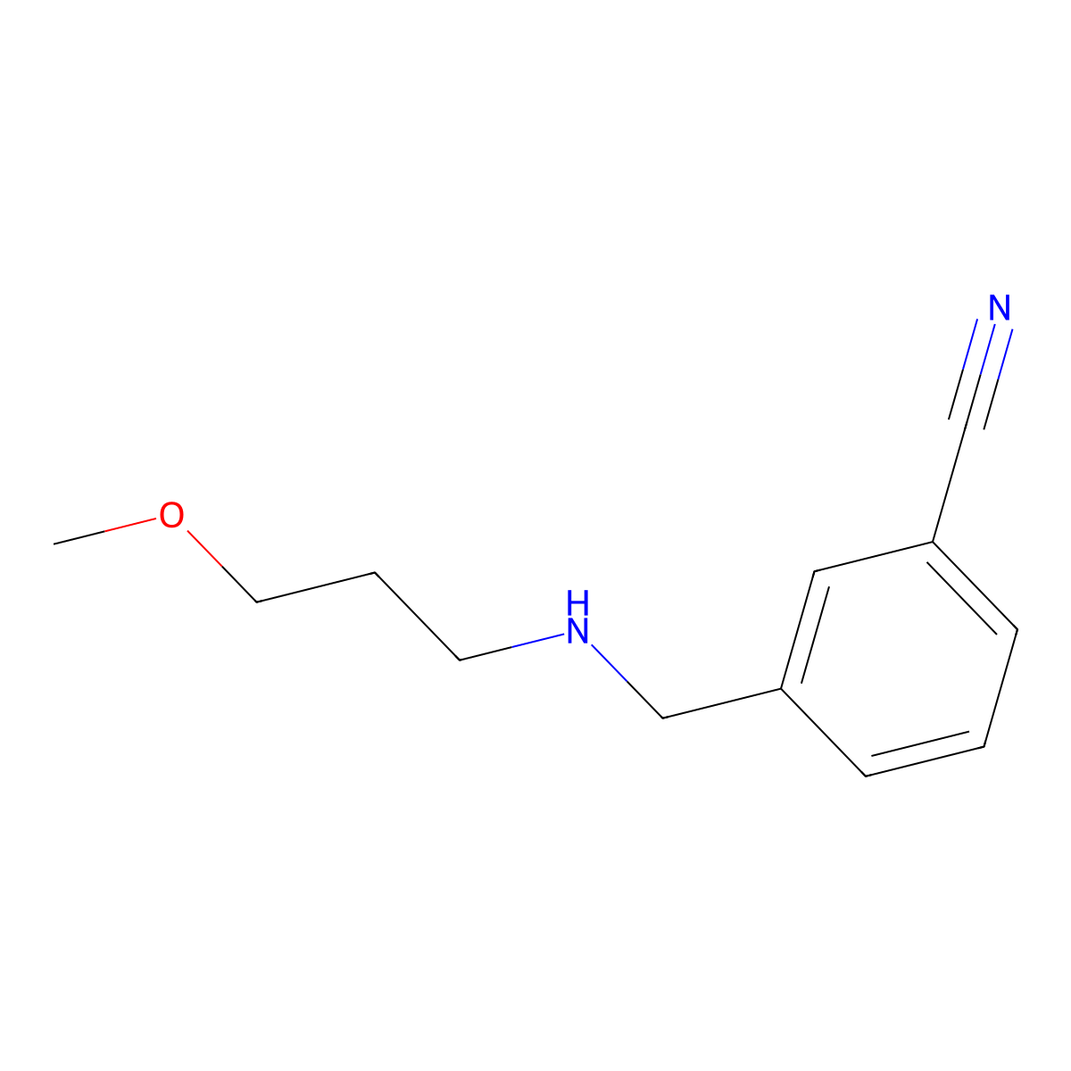 3-{[(3-Methoxypropyl)amino]methyl}benzonitrile molecular structure, CAS 1038236-06-4