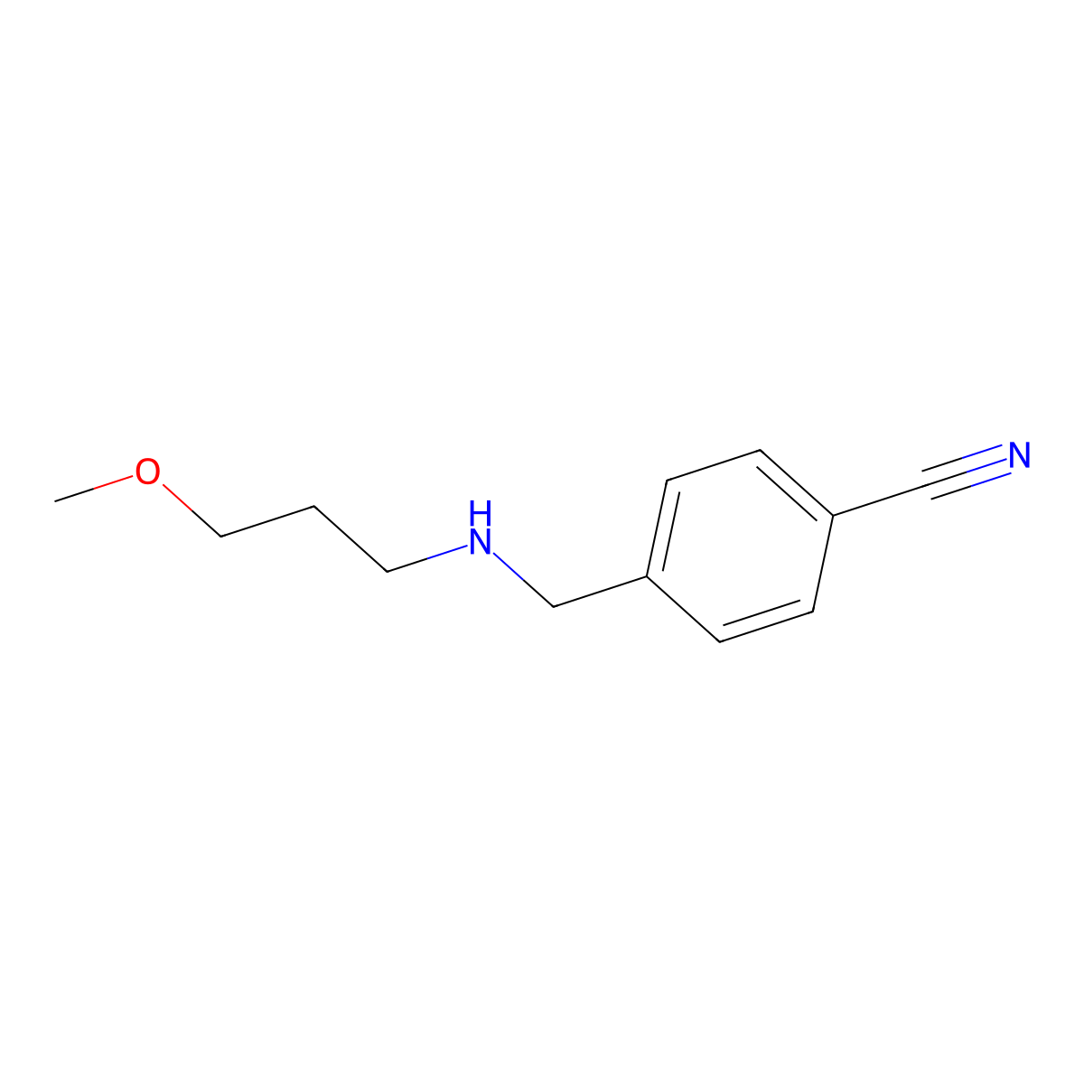 4-{[(3-Methoxypropyl)amino]methyl}benzonitrile molecular structure, CAS 1038236-80-4