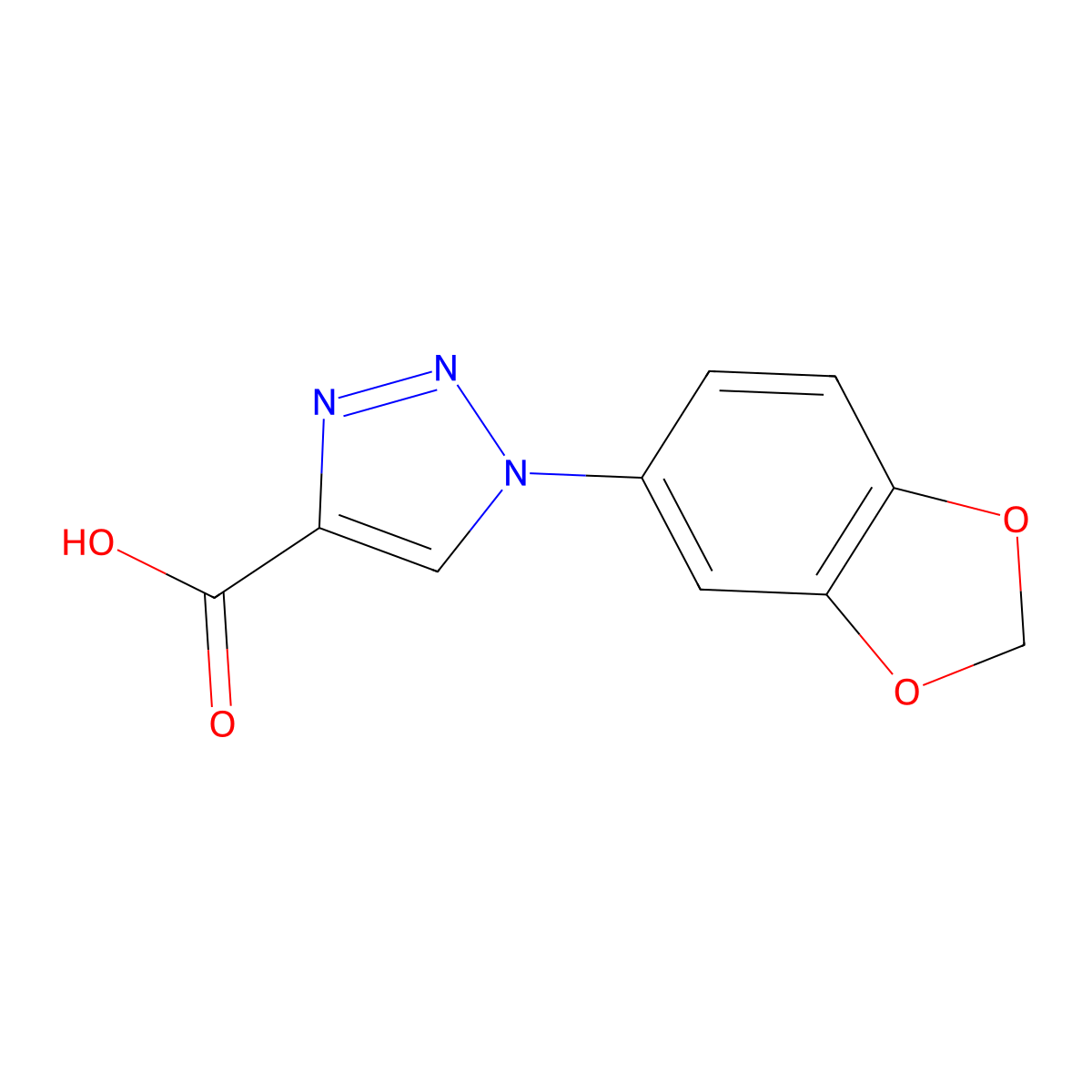 1-(1,3-benzodioxol-5-yl)-1H-1,2,3-triazole-4-carboxylic acid molecular structure, CAS 1038240-91-3