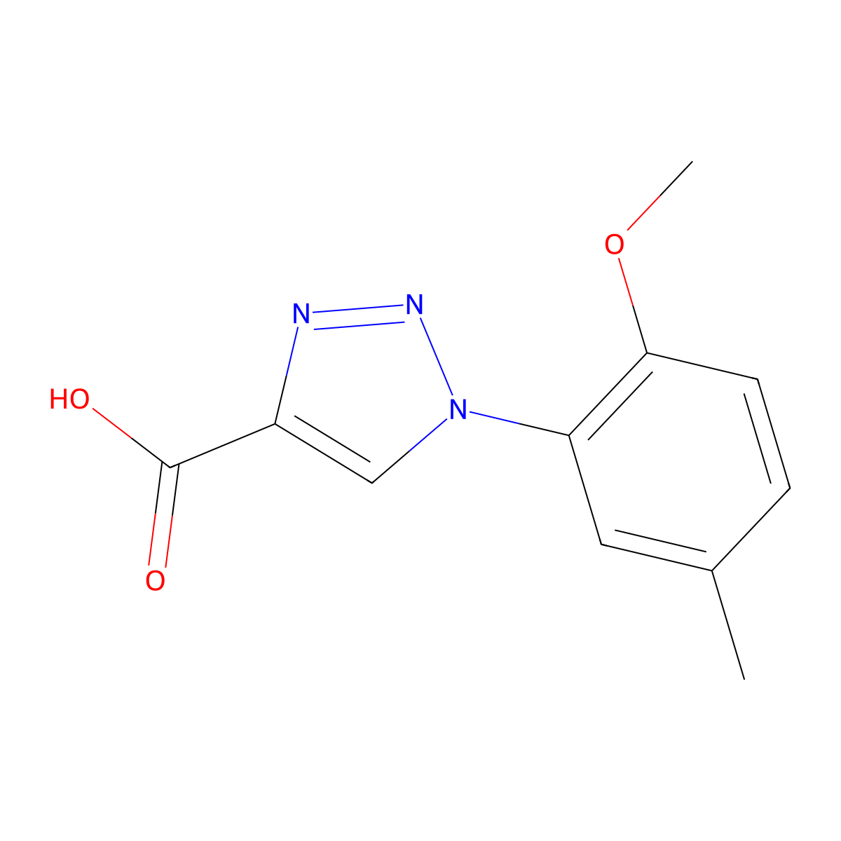 1-(2-Methoxy-5-methylphenyl)-1H-1,2,3-triazole-4-carboxylic acid molecular structure, CAS 1038240-97-9