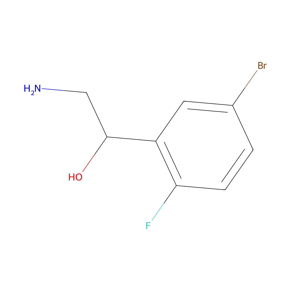 2-Amino-1-(5-bromo-2-fluorophenyl)ethan-1-OL molecular structure, CAS 1038241-41-6