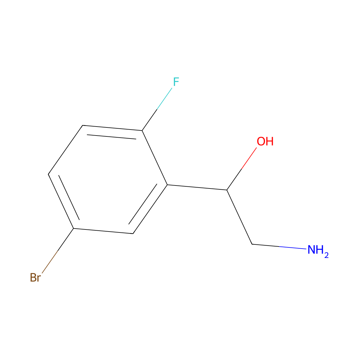 2-Amino-1-(5-bromo-2-fluorophenyl)ethan-1-OL molecular structure, CAS 1038241-41-6