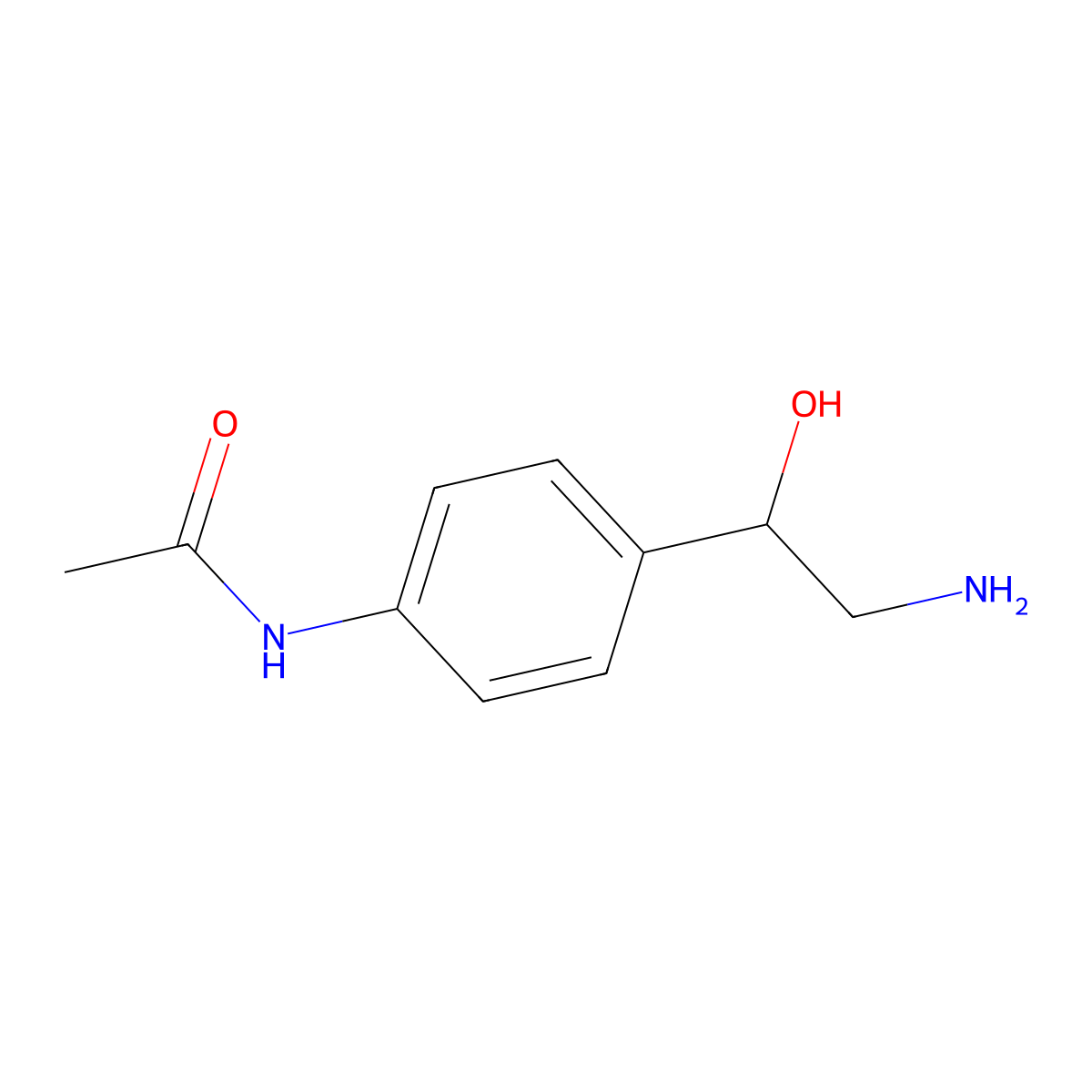 N-[4-(2-amino-1-hydroxyethyl)phenyl]acetamide molecular structure, CAS 1038241-55-2
