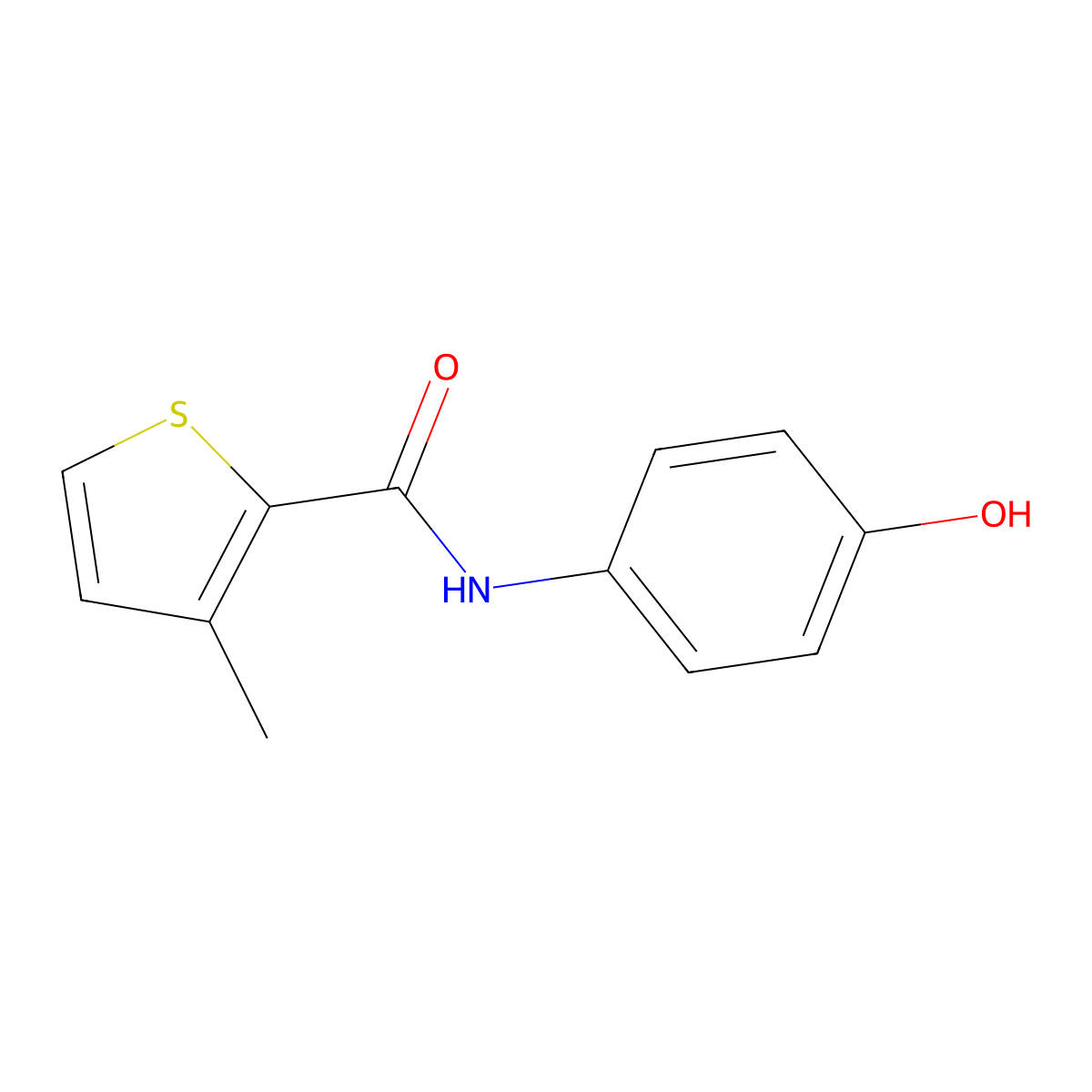 N-(4-hydroxyphenyl)-3-methylthiophene-2-carboxamide molecular structure, CAS 1038241-72-3