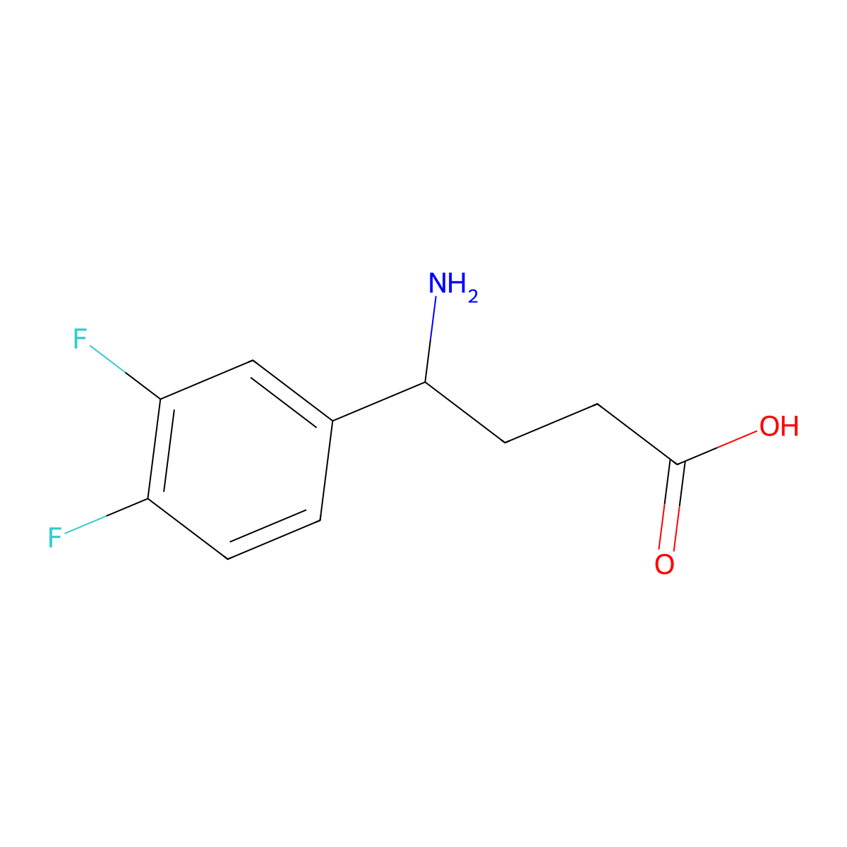 4-Amino-4-(3,4-difluorophenyl)butanoic acid molecular structure, CAS 1038243-73-0