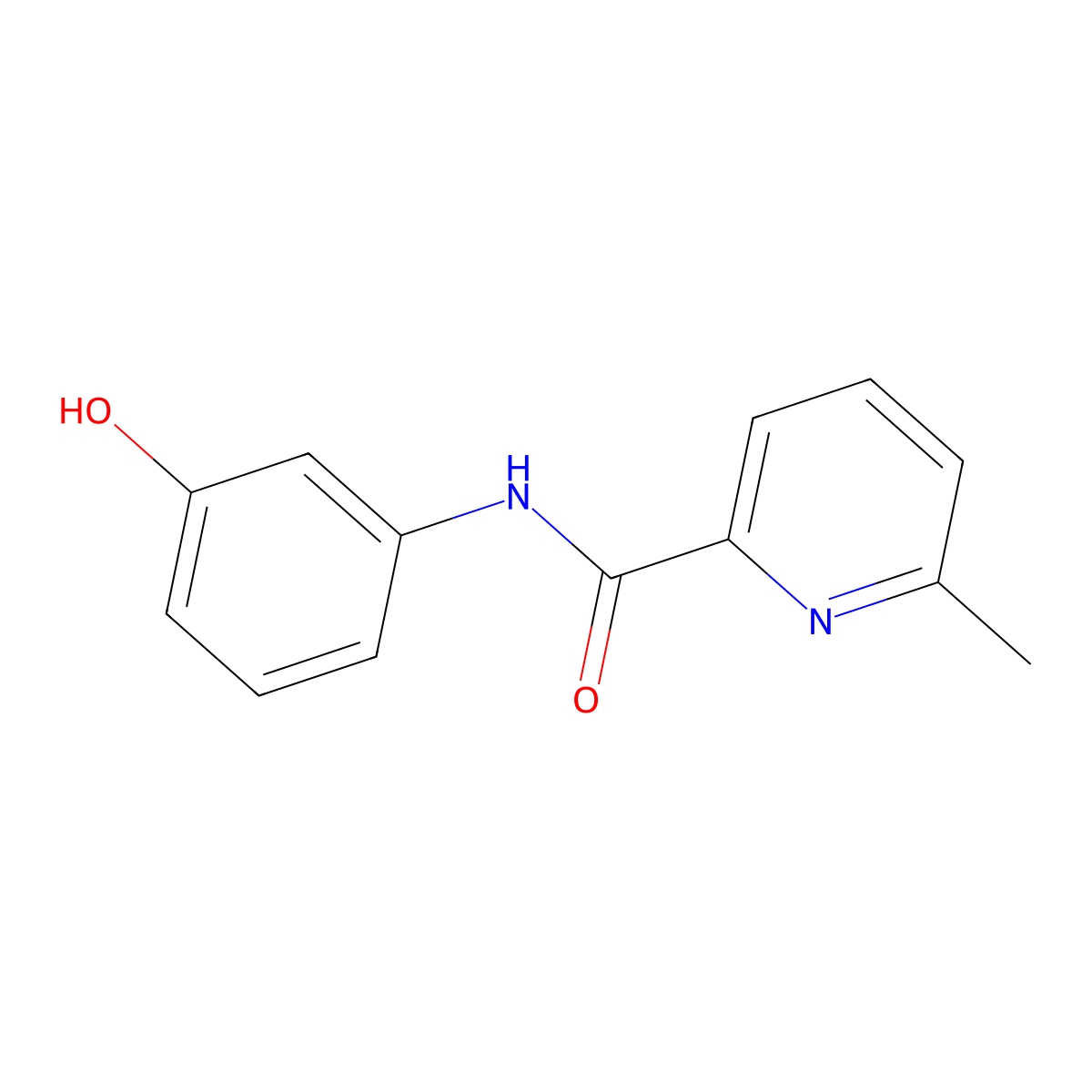 N-(3-hydroxyphenyl)-6-methylpyridine-2-carboxamide molecular structure, CAS 1038243-81-0
