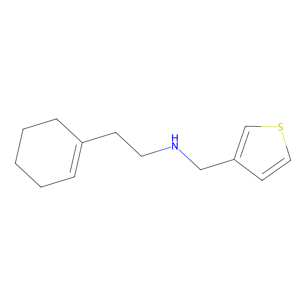 [2-(Cyclohex-1-en-1-yl)ethyl][(thiophen-3-yl)methyl]amine molecular structure, CAS 1038244-01-7