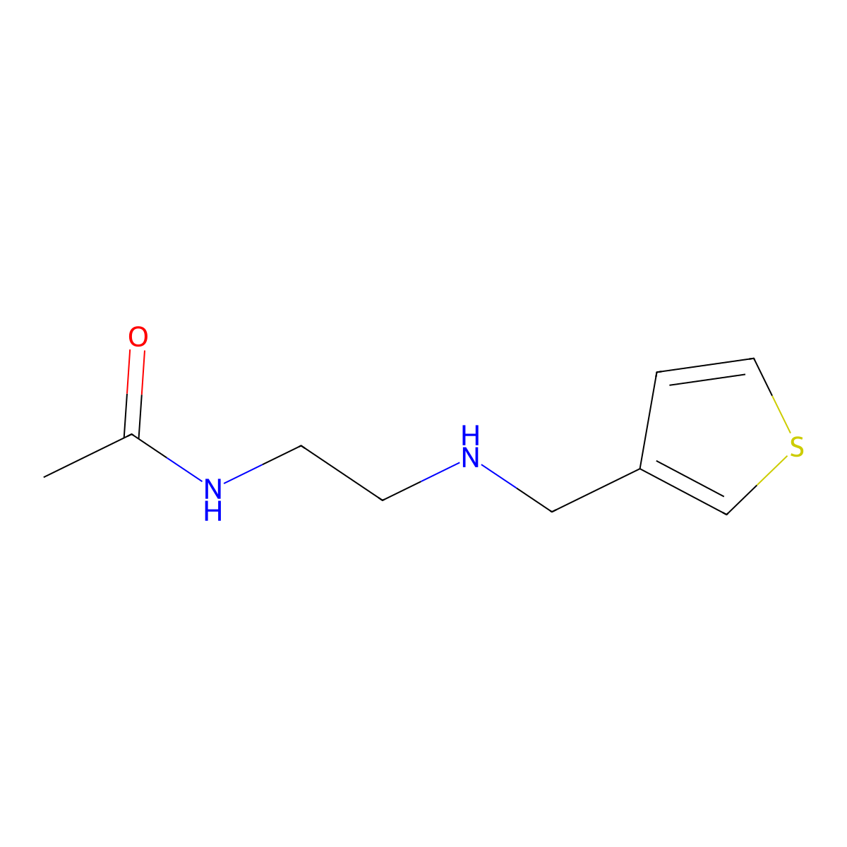 N-(2-{[(thiophen-3-yl)methyl]amino}ethyl)acetamide molecular structure, CAS 1038244-61-9