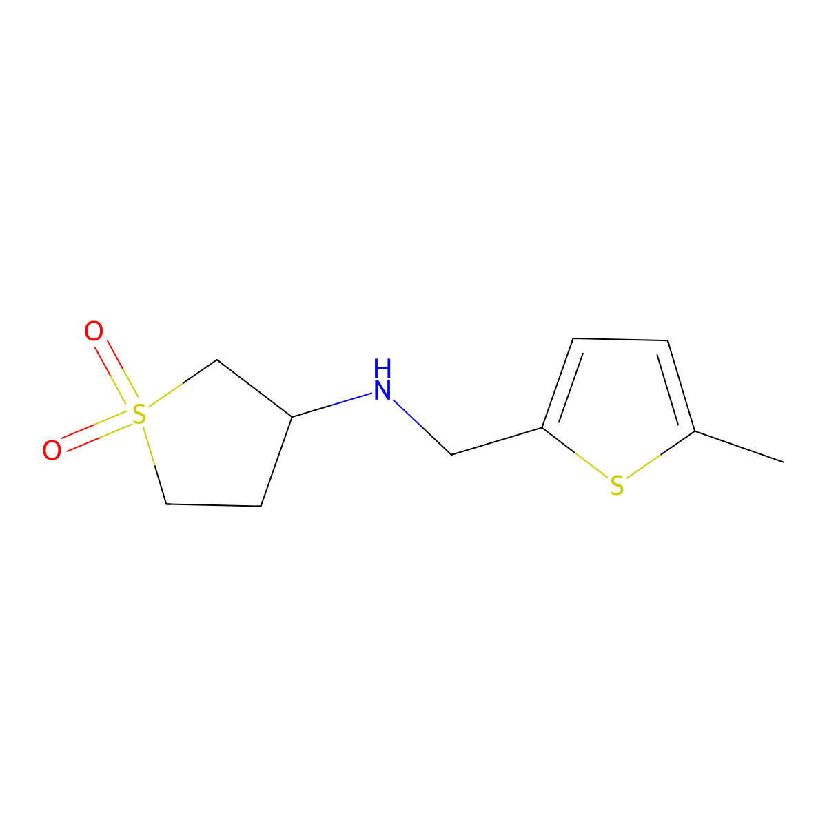3-{[(5-Methylthiophen-2-yl)methyl]amino}-1lambda6-thiolane-1,1-dione molecular structure, CAS 1038245-19-0