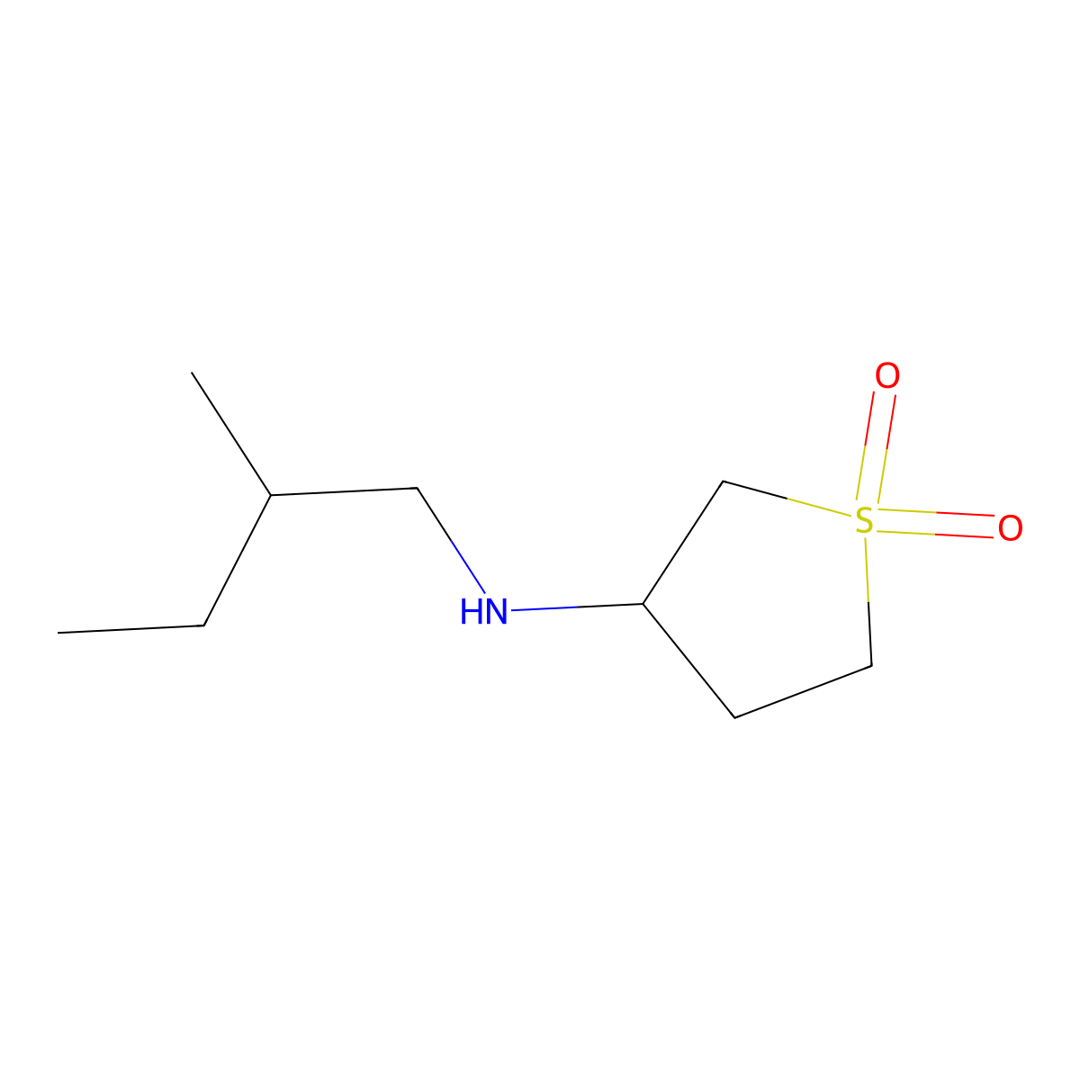 3-[(2-Methylbutyl)amino]-1lambda6-thiolane-1,1-dione molecular structure, CAS 1038245-47-4