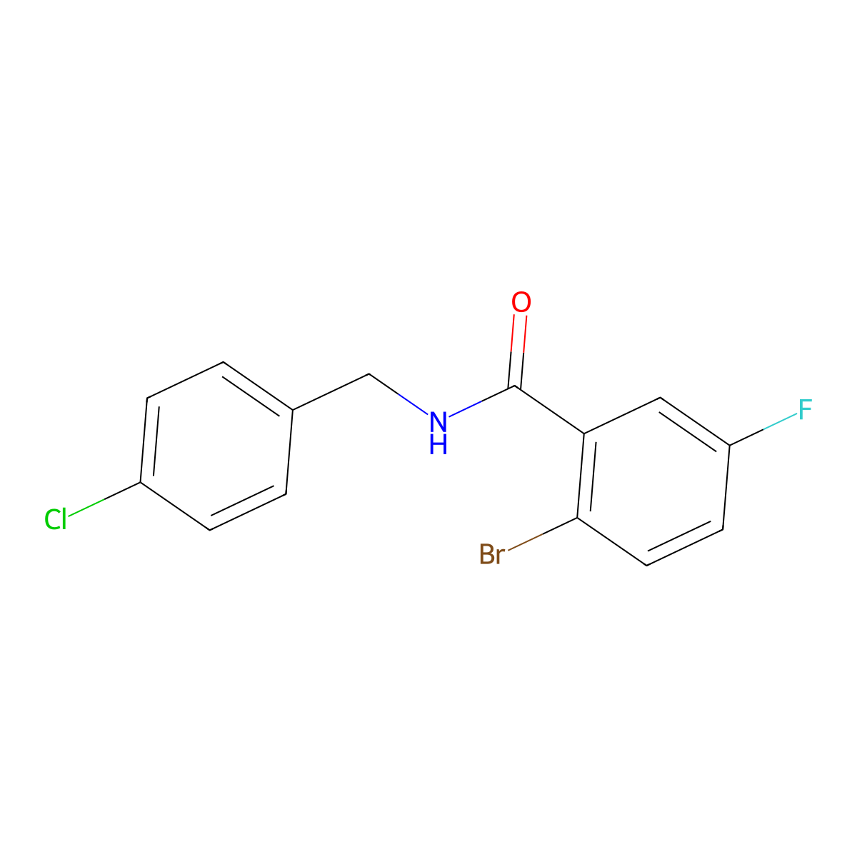 2-bromo-N-[(4-chlorophenyl)methyl]-5-fluorobenzamide molecular structure, CAS 1038247-05-0