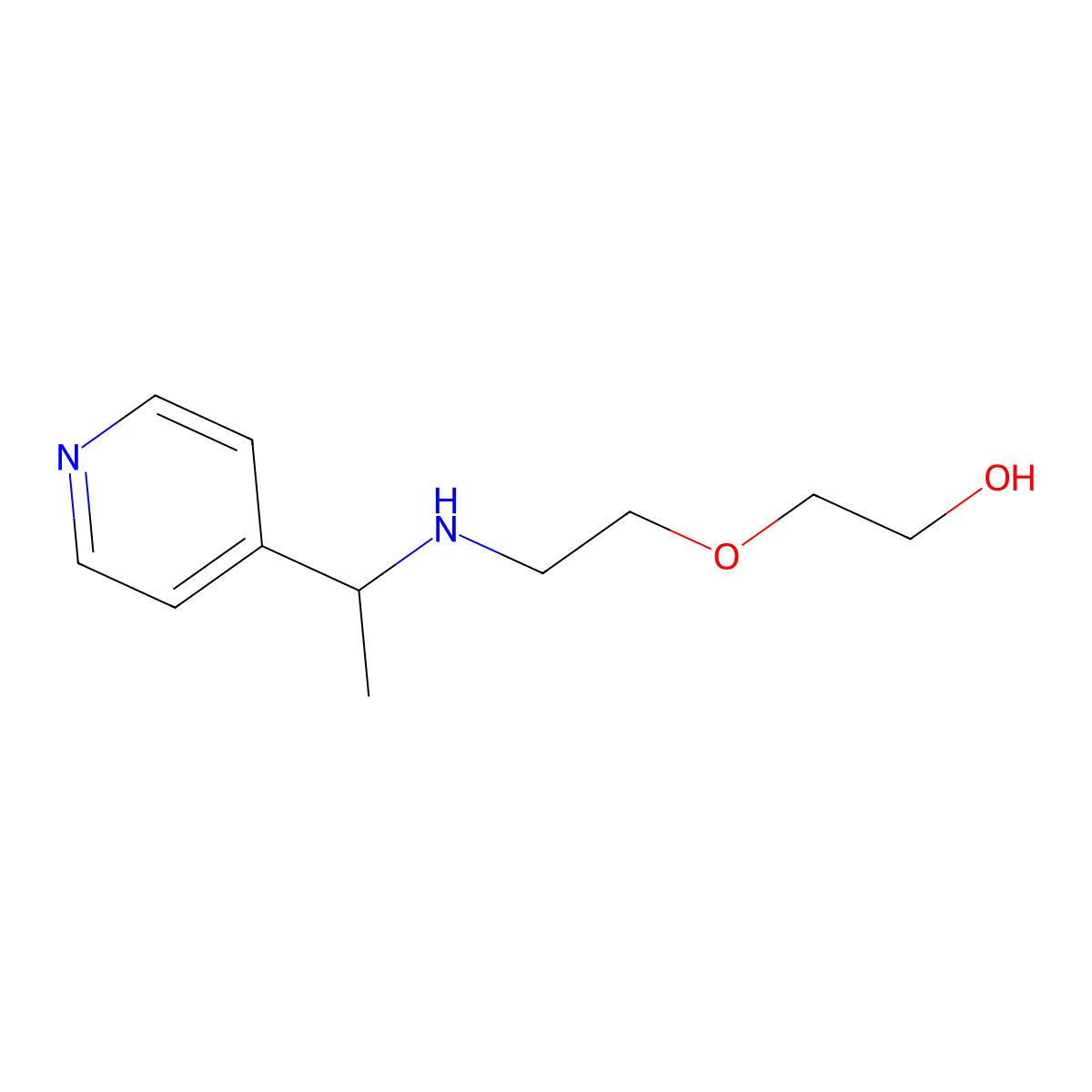 2-(2-{[1-(Pyridin-4-yl)ethyl]amino}ethoxy)ethan-1-ol molecular structure, CAS 1038247-20-9