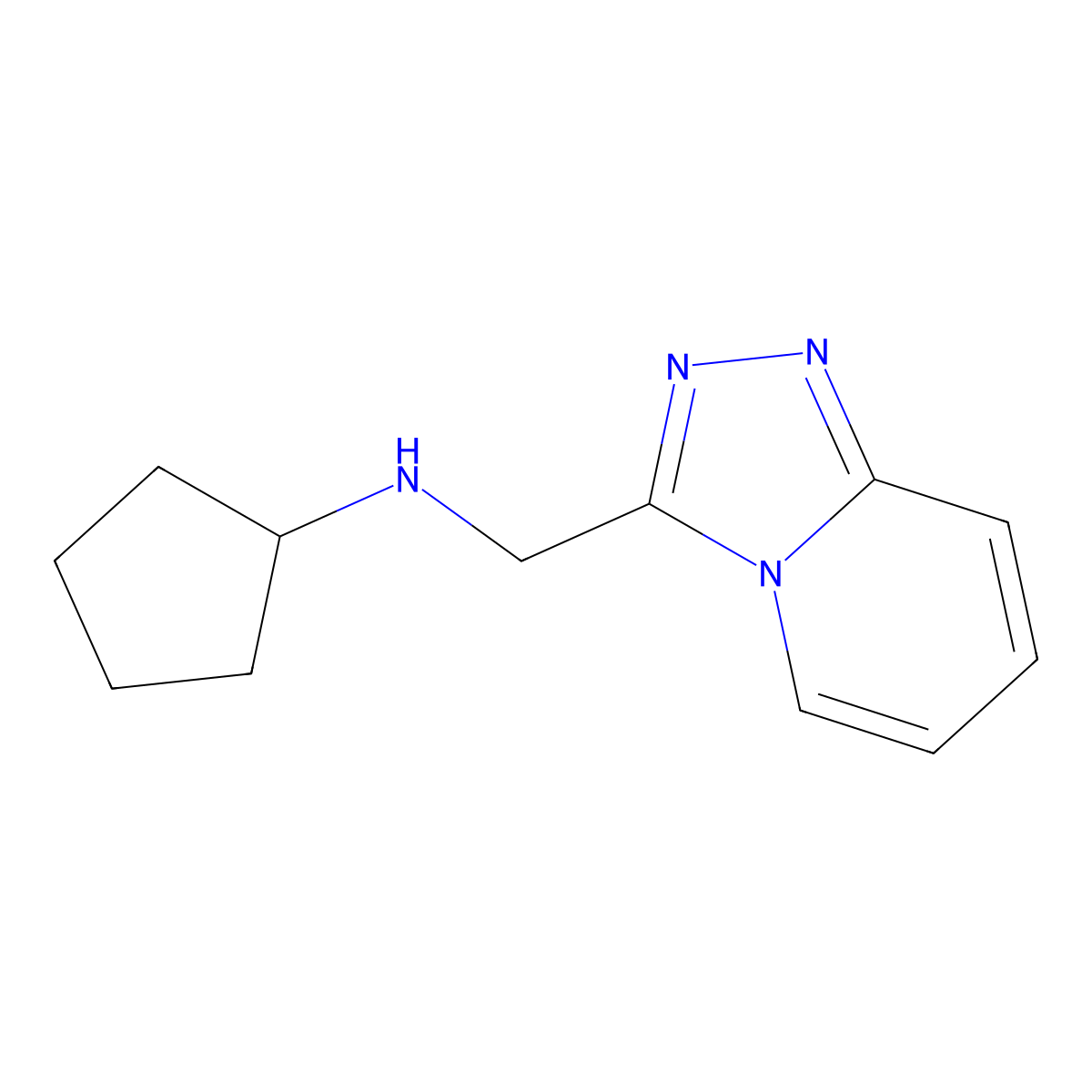 N-{[1,2,4]triazolo[4,3-a]pyridin-3-ylmethyl}cyclopentanamine molecular structure, CAS 1038248-28-0