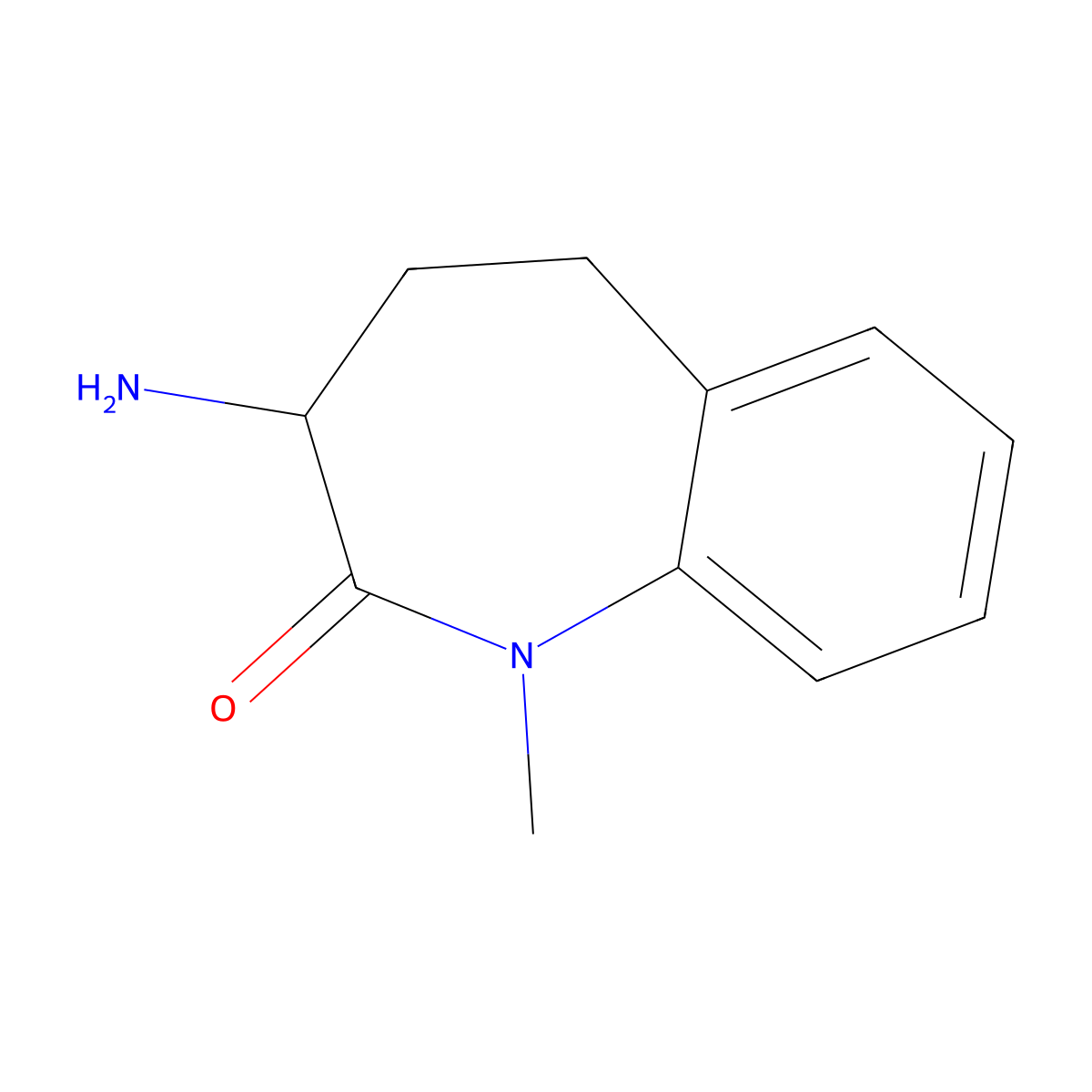 3-Amino-1-methyl-4,5-dihydro-1H-benzo[b]azepin-2(3H)-one molecular structure, CAS 103825-24-7