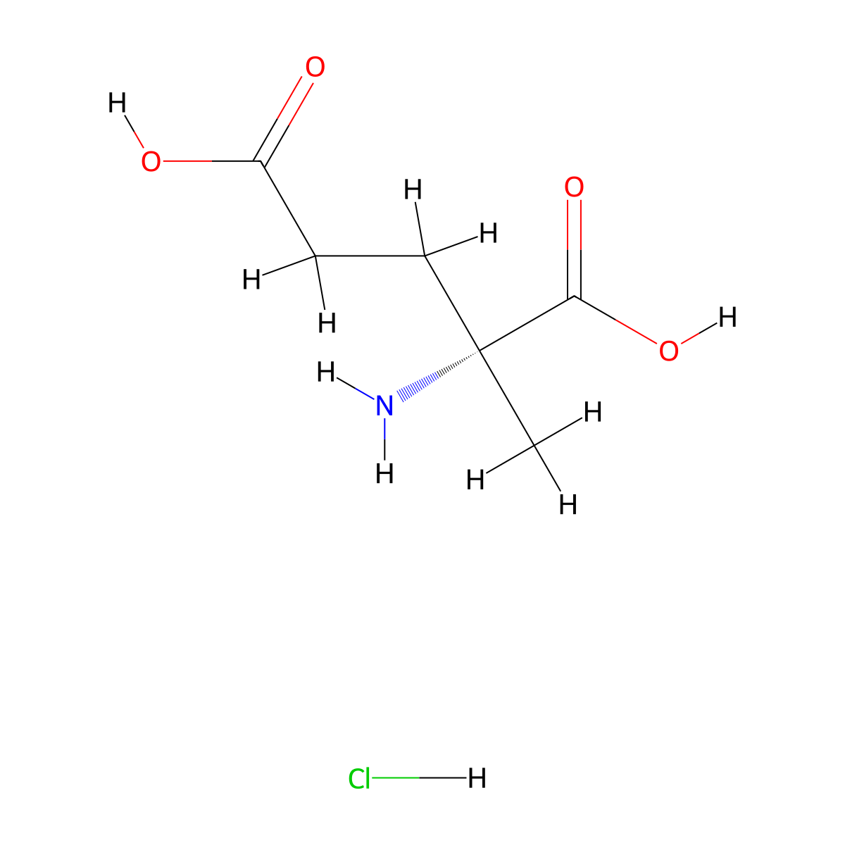 (2R)-2-amino-2-methylpentanedioic acid;hydrochloride molecular structure, CAS 103825-57-6