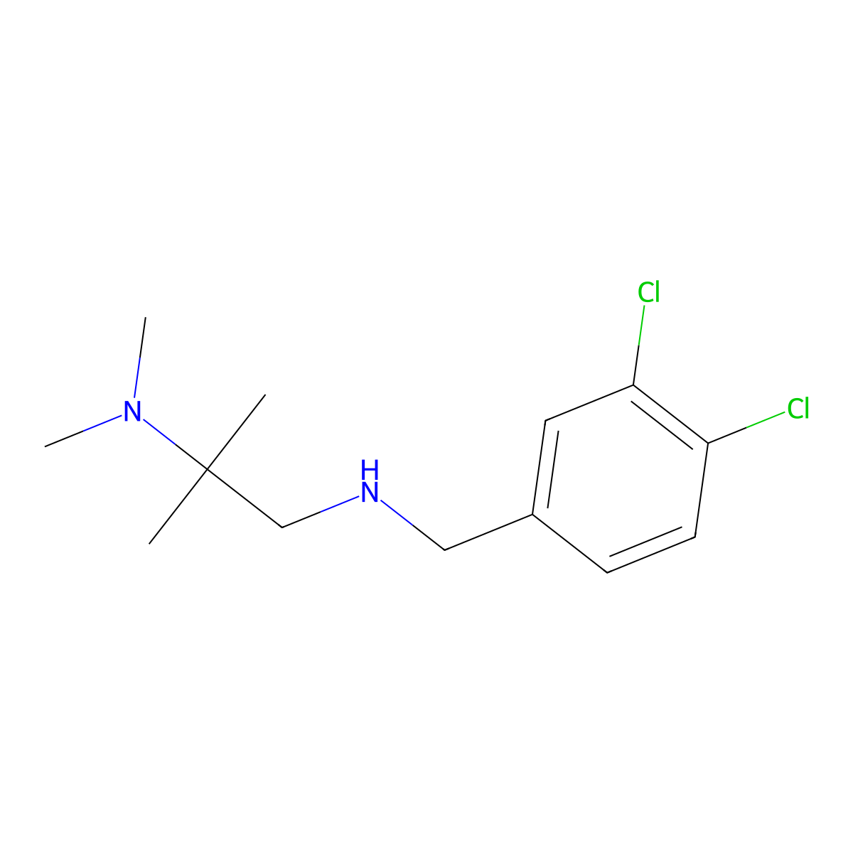 [(3,4-Dichlorophenyl)methyl][2-(dimethylamino)-2-methylpropyl]amine molecular structure, CAS 1038251-05-6