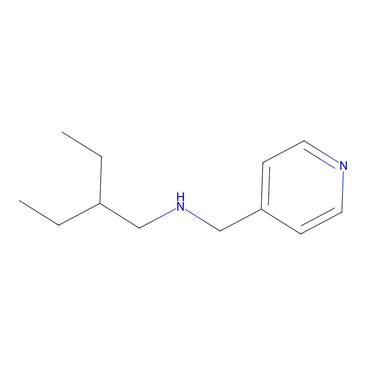 (2-Ethylbutyl)[(pyridin-4-yl)methyl]amine molecular structure, CAS 1038252-41-3