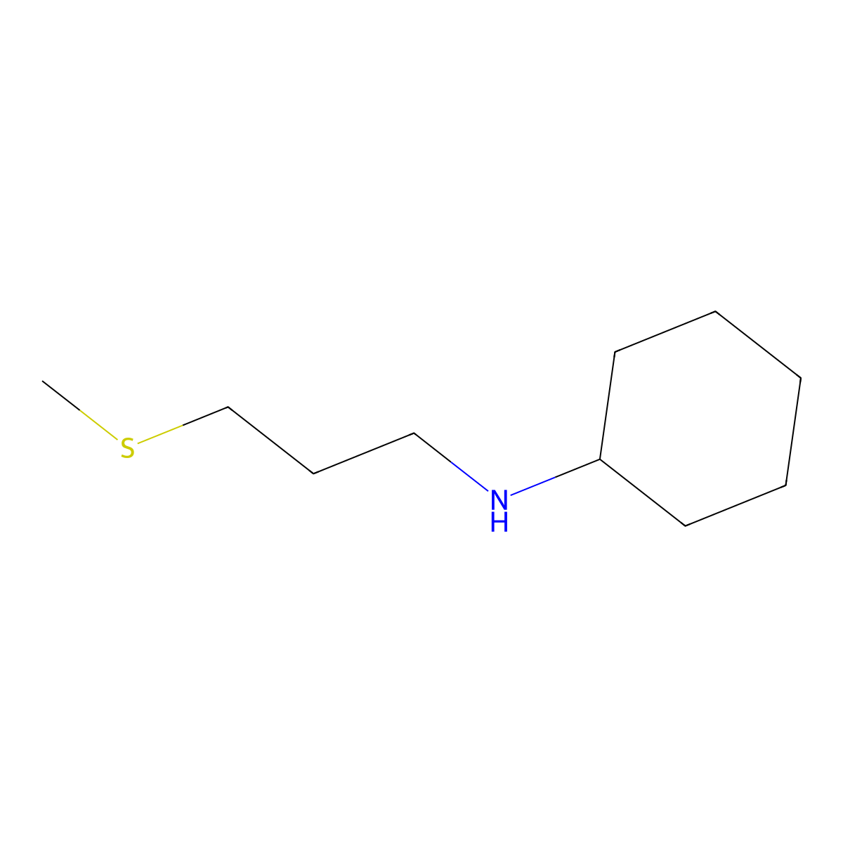 N-[3-(Methylsulfanyl)propyl]cyclohexanamine molecular structure, CAS 1038253-90-5