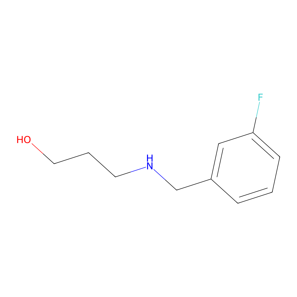 3-{[(3-Fluorophenyl)methyl]amino}propan-1-ol molecular structure, CAS 1038254-19-1