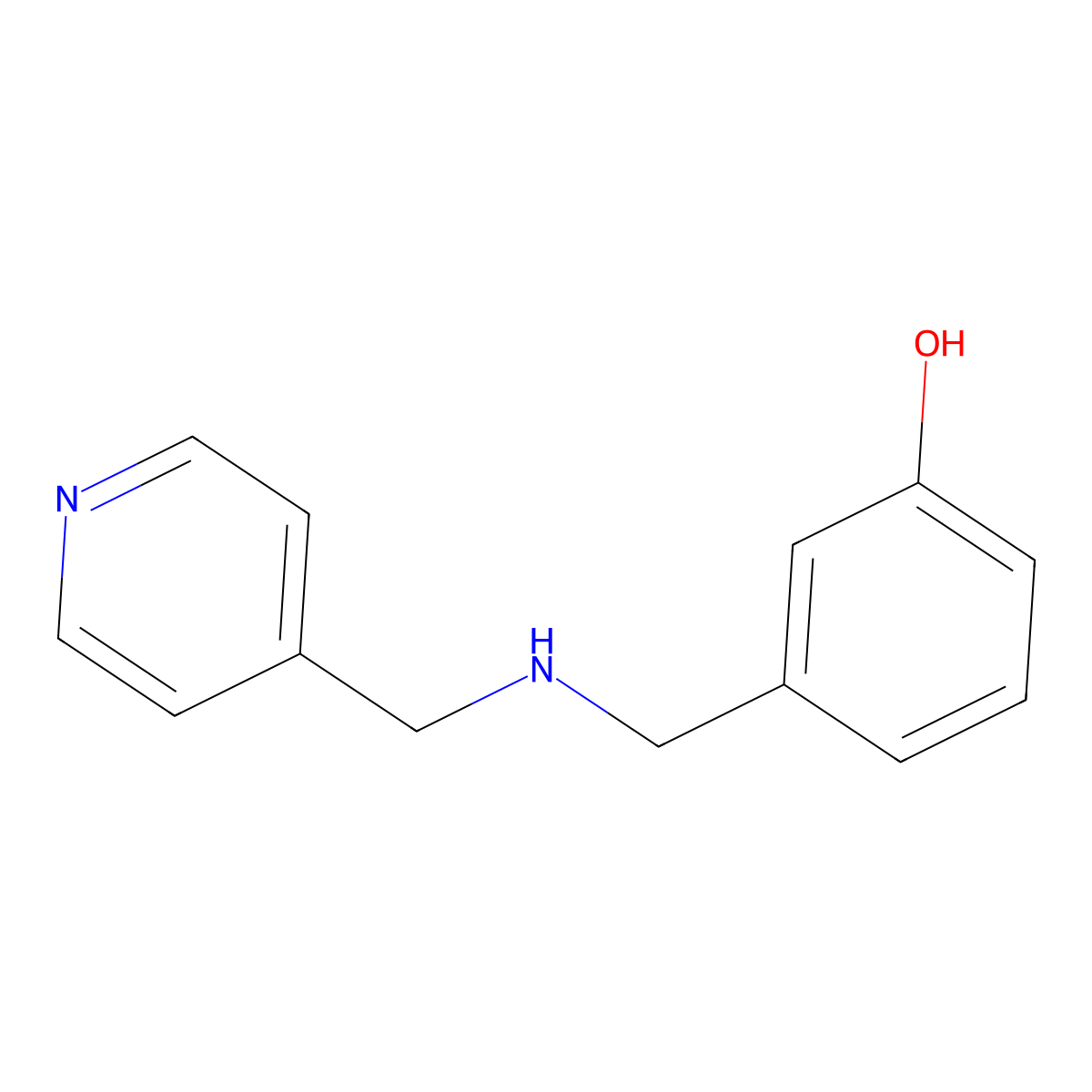 3-({[(Pyridin-4-yl)methyl]amino}methyl)phenol molecular structure, CAS 1038254-20-4