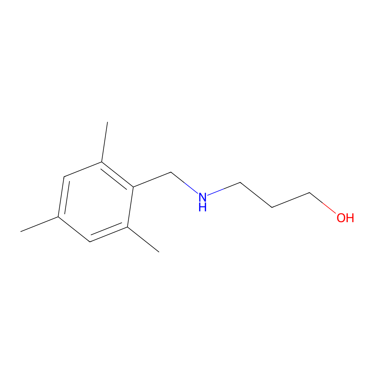 3-{[(2,4,6-Trimethylphenyl)methyl]amino}propan-1-ol molecular structure, CAS 1038254-25-9