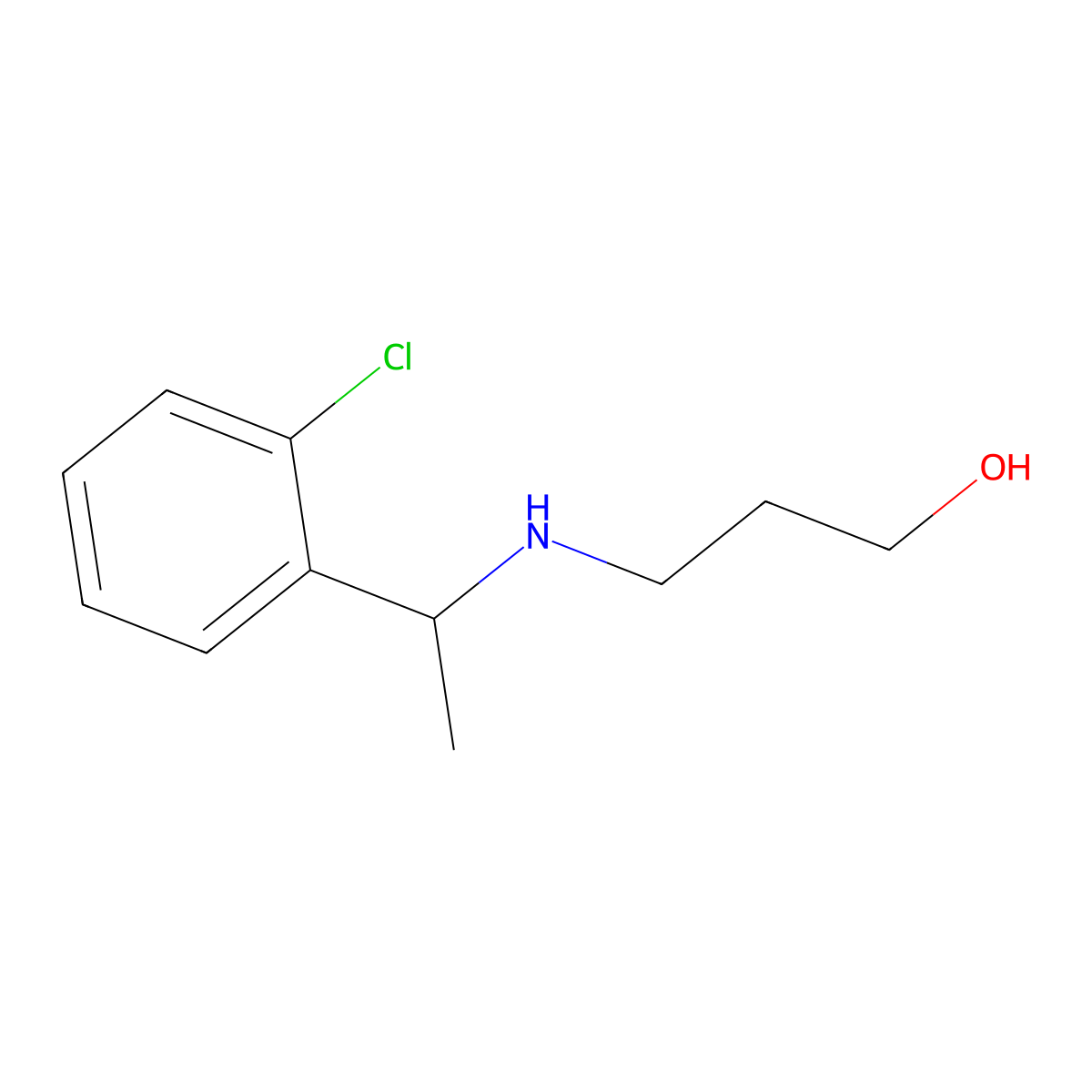 3-{[1-(2-Chlorophenyl)ethyl]amino}propan-1-ol molecular structure, CAS 1038254-77-1