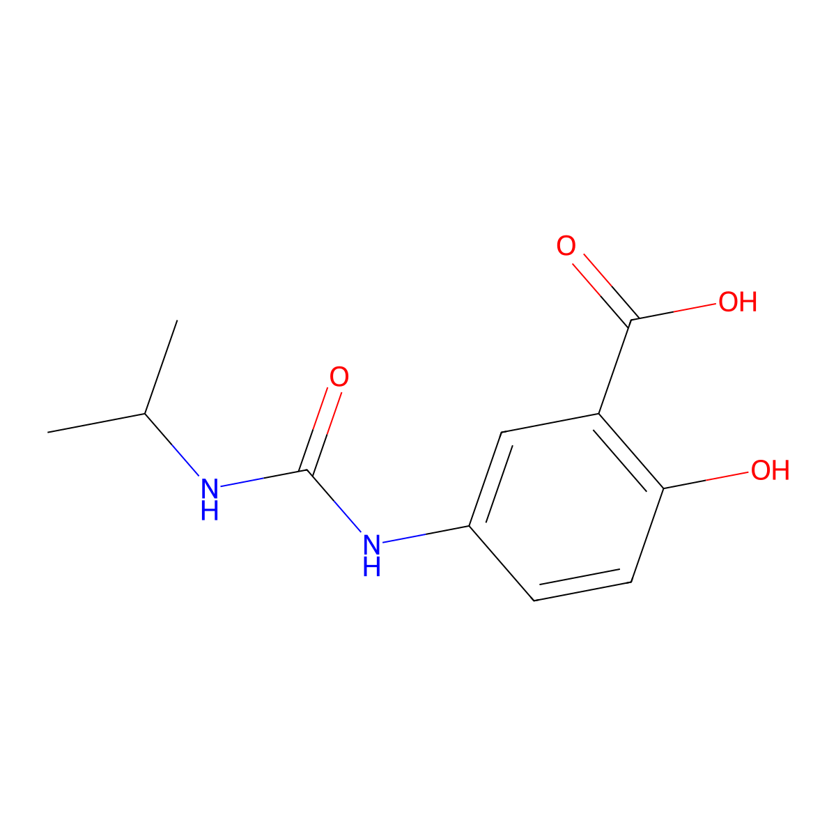2-Hydroxy-5-{[(propan-2-yl)carbamoyl]amino}benzoic acid molecular structure, CAS 1038255-06-9
