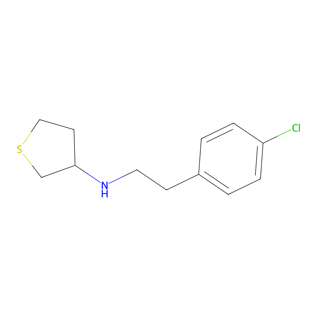 N-[2-(4-chlorophenyl)ethyl]thiolan-3-amine molecular structure, CAS 1038257-46-3