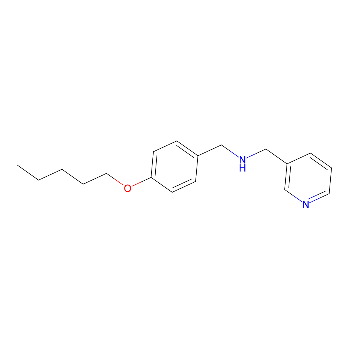 N-[4-(Pentyloxy)benzyl](3-pyridinyl)methanamine molecular structure, CAS 1038257-59-8