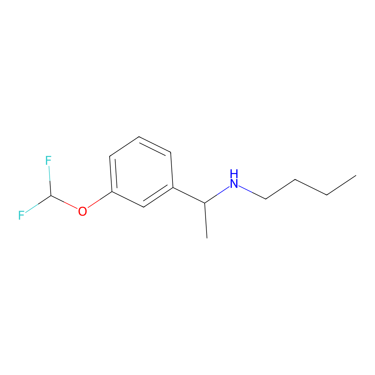 Butyl({1-[3-(difluoromethoxy)phenyl]ethyl})amine molecular structure, CAS 1038258-90-0