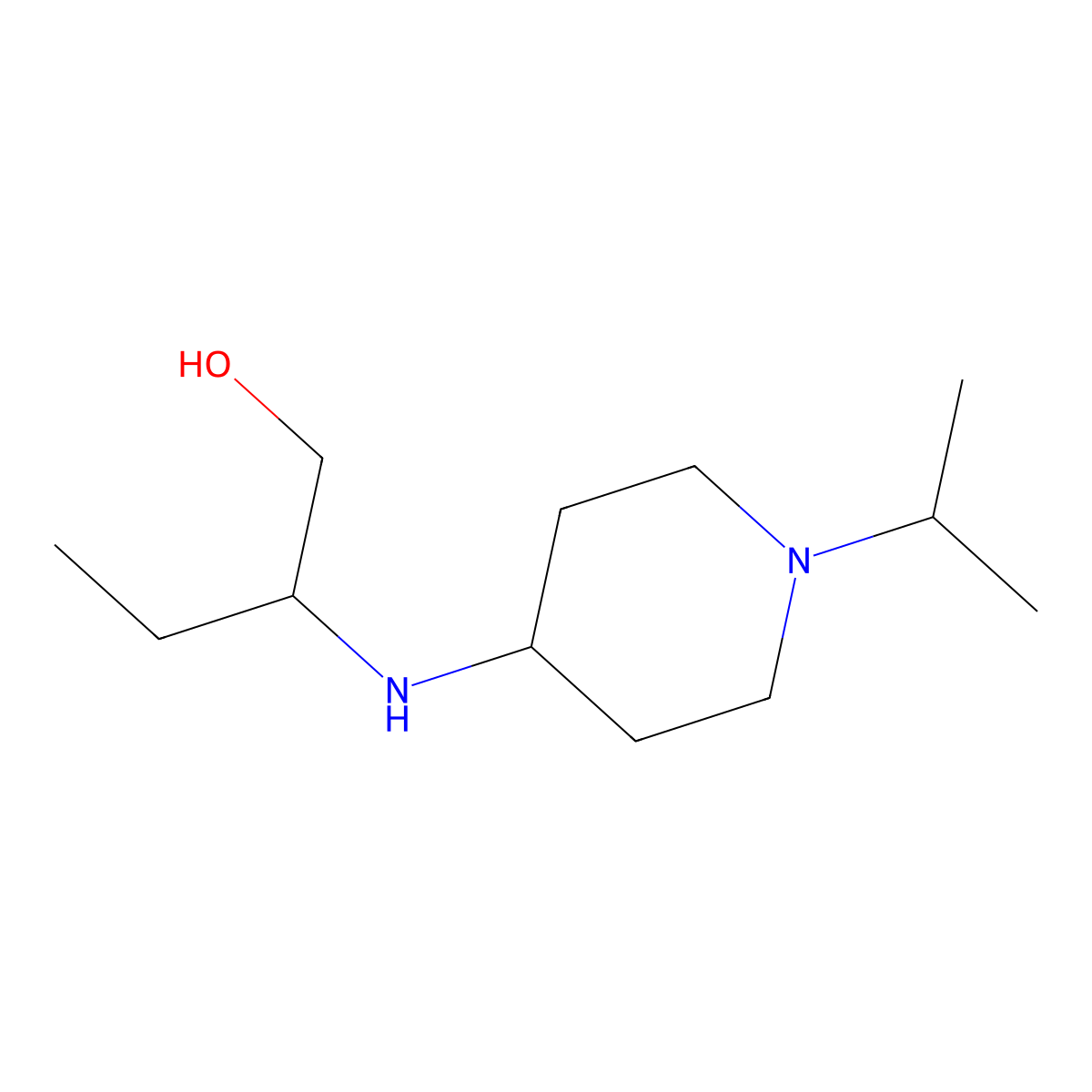 2-{[1-(Propan-2-yl)piperidin-4-yl]amino}butan-1-ol molecular structure, CAS 1038259-63-0