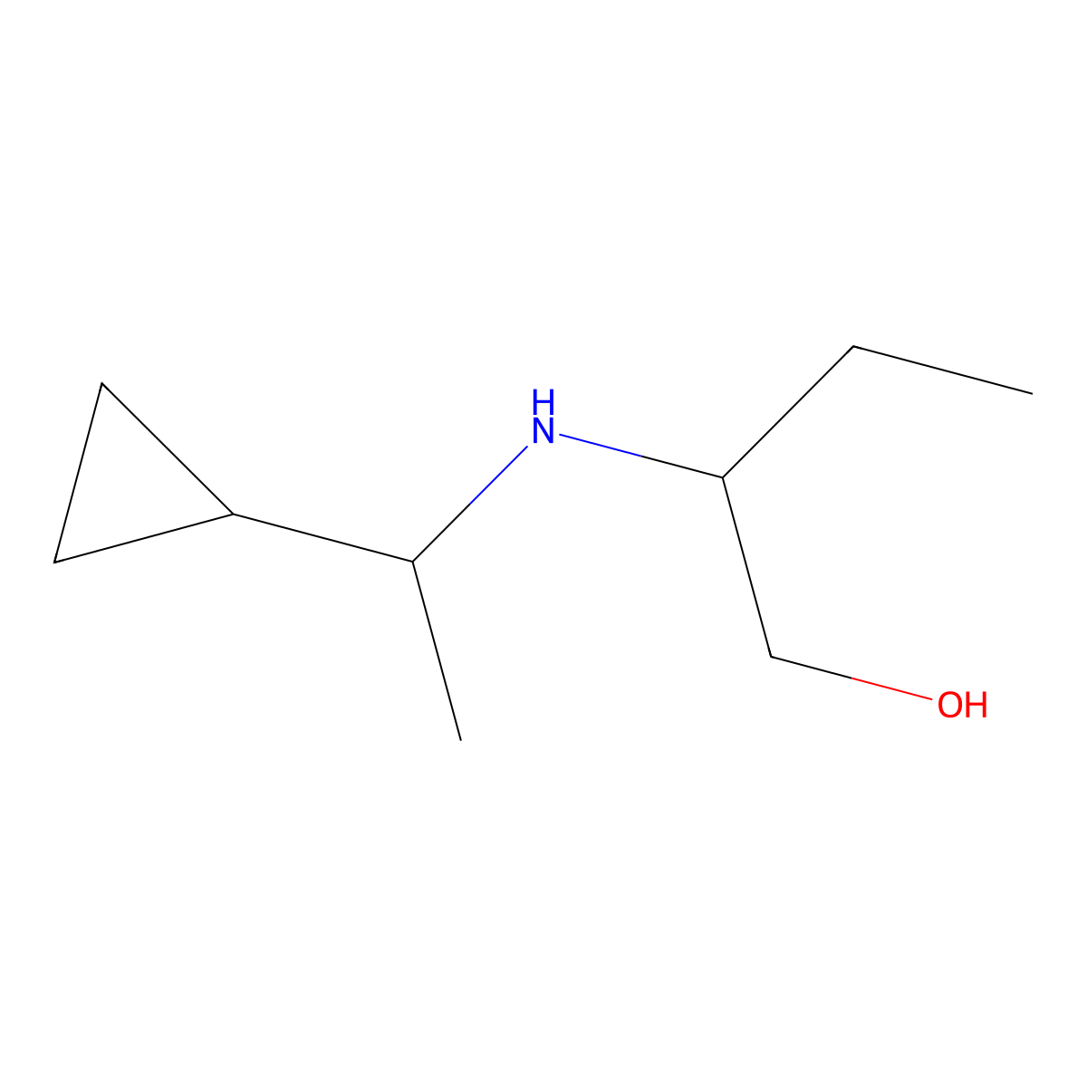 2-[(1-Cyclopropylethyl)amino]butan-1-ol molecular structure, CAS 1038260-08-0