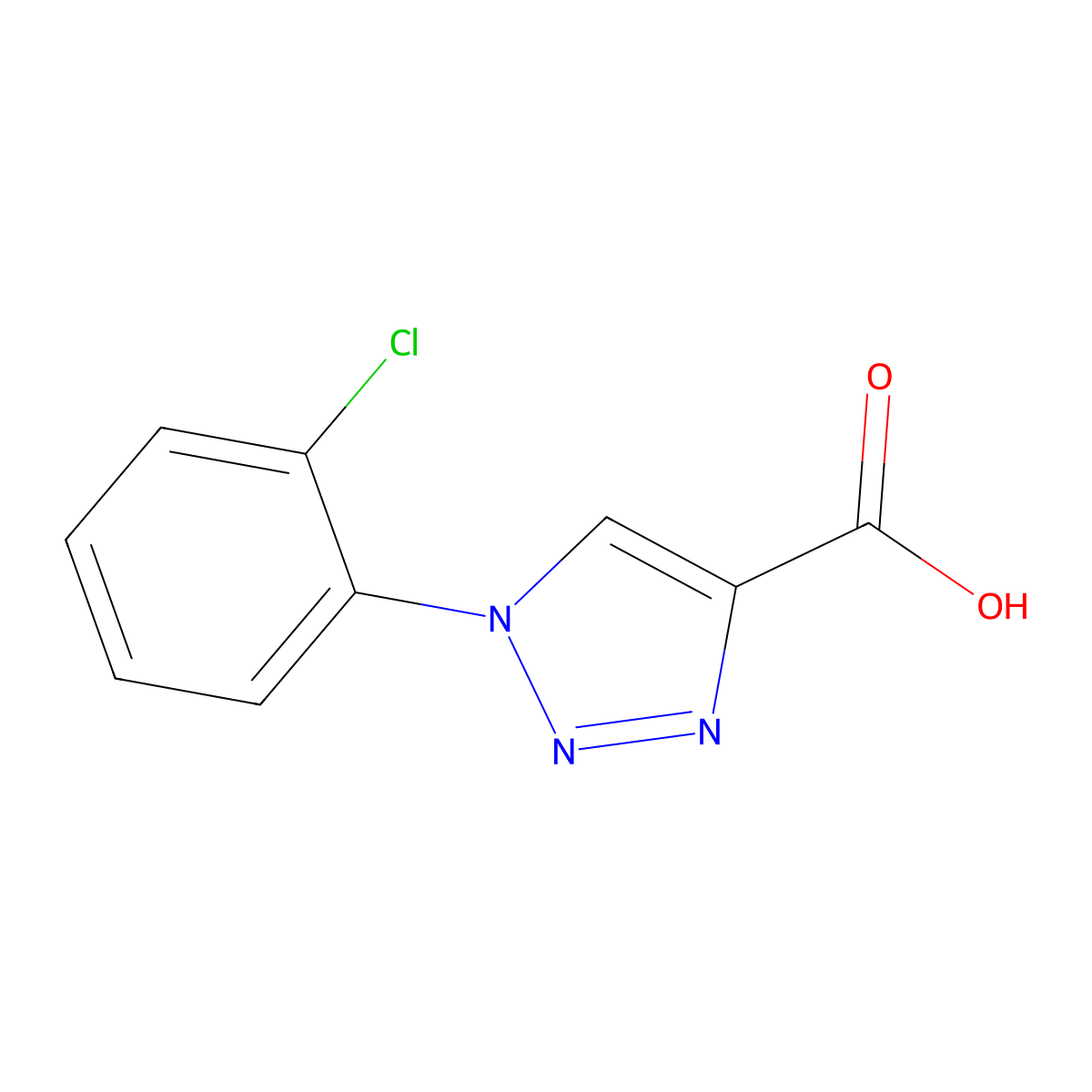 1-(2-chlorophenyl)-1H-1,2,3-triazole-4-carboxylic acid molecular structure, CAS 1038261-38-9