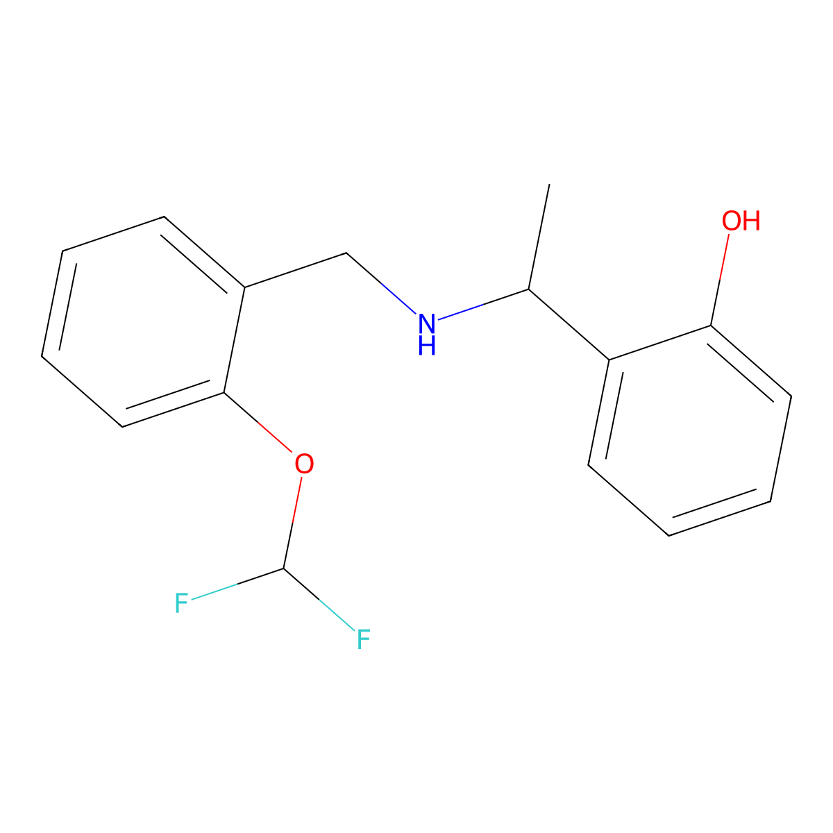 2-[1-[[[2-(Difluoromethoxy)phenyl]methyl]amino]ethyl]phenol molecular structure, CAS 1038261-39-0