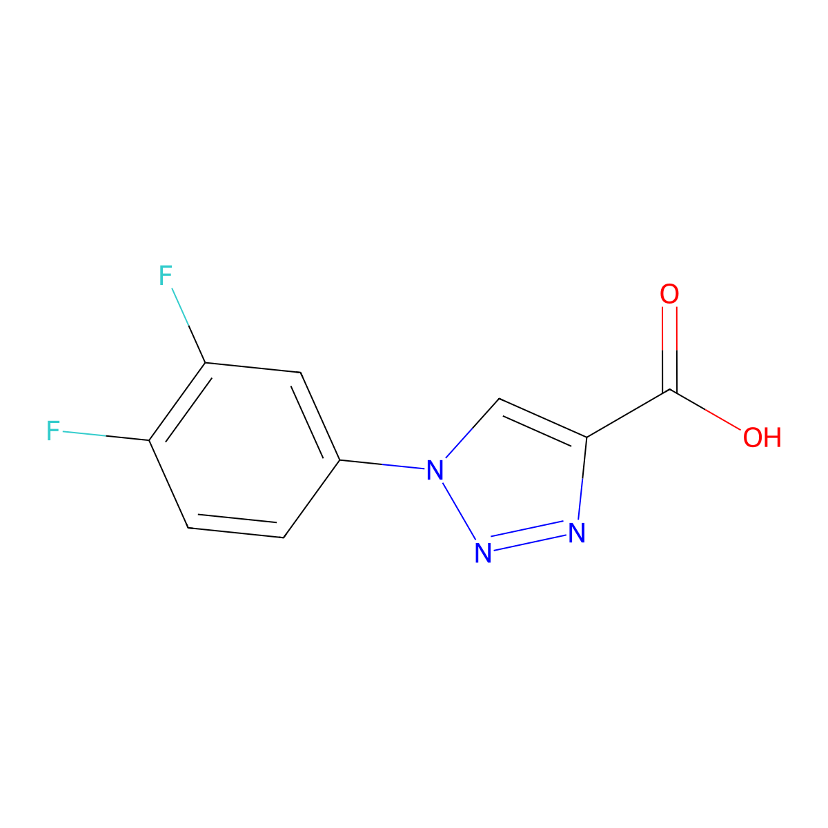 1-(3,4-Difluorophenyl)-1H-1,2,3-triazole-4-carboxylic acid molecular structure, CAS 1038261-86-7