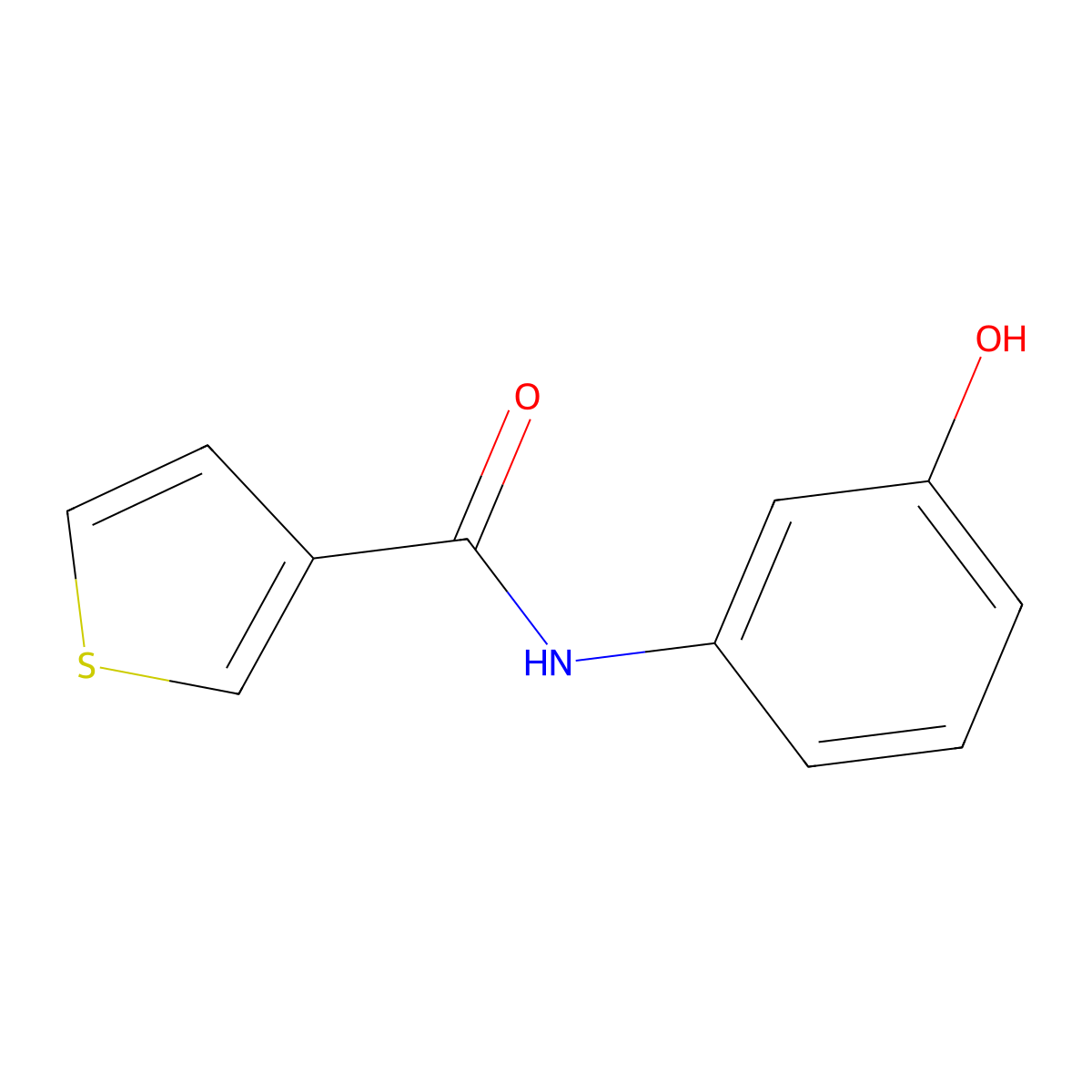 N-(3-hydroxyphenyl)thiophene-3-carboxamide molecular structure, CAS 1038266-33-9