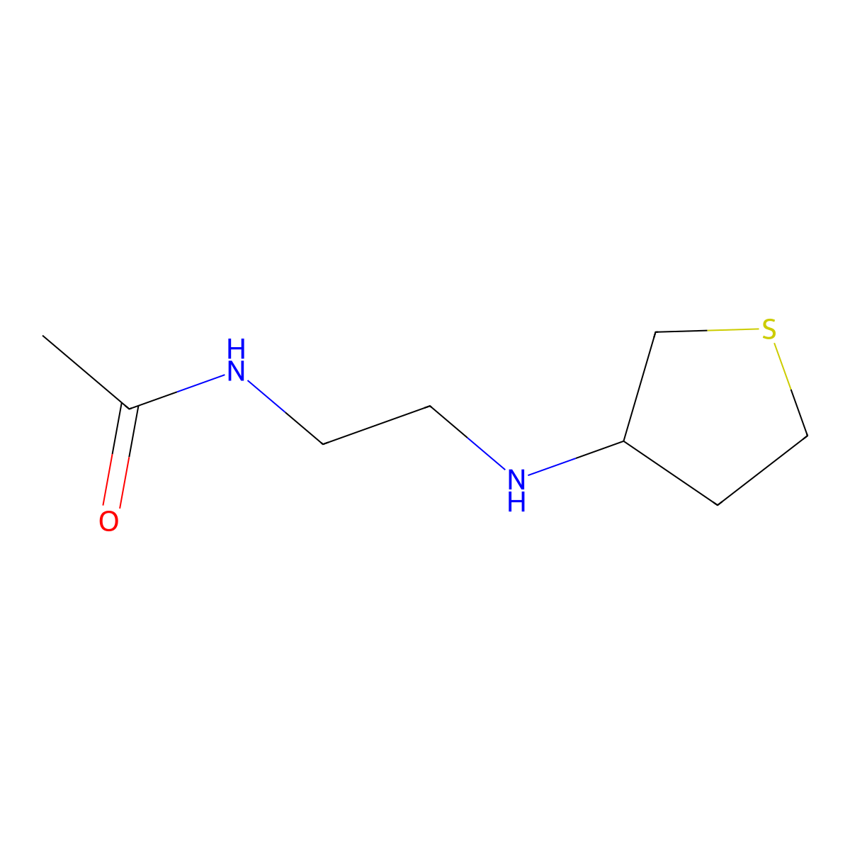 N-{2-[(thiolan-3-yl)amino]ethyl}acetamide molecular structure, CAS 1038266-41-9