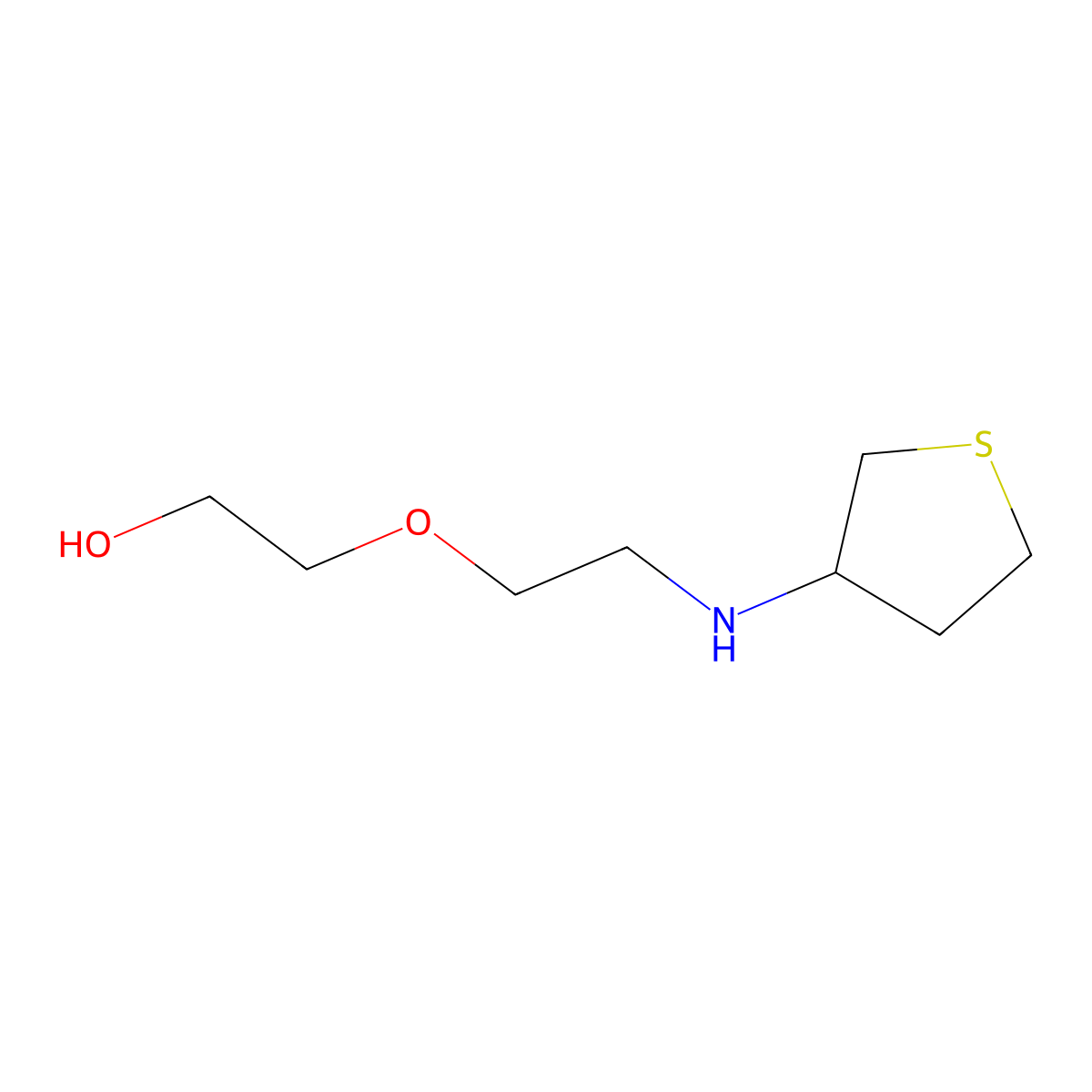2-{2-[(Thiolan-3-yl)amino]ethoxy}ethan-1-ol molecular structure, CAS 1038266-54-4