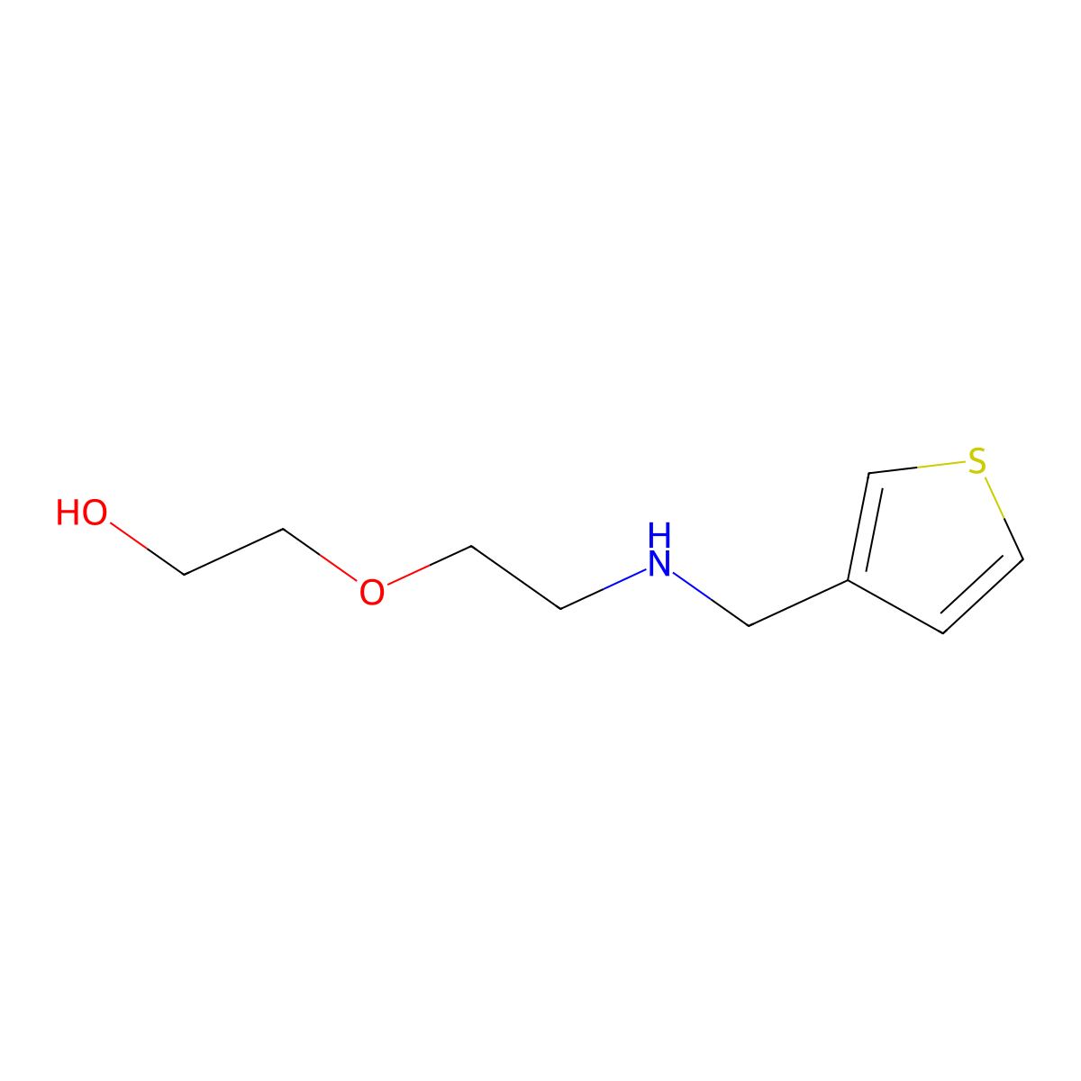 2-(2-{[(Thiophen-3-yl)methyl]amino}ethoxy)ethan-1-ol molecular structure, CAS 1038266-59-9