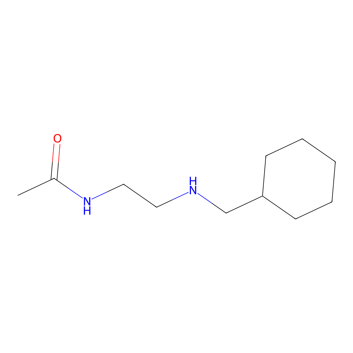 N-{2-[(cyclohexylmethyl)amino]ethyl}acetamide molecular structure, CAS 1038266-66-8