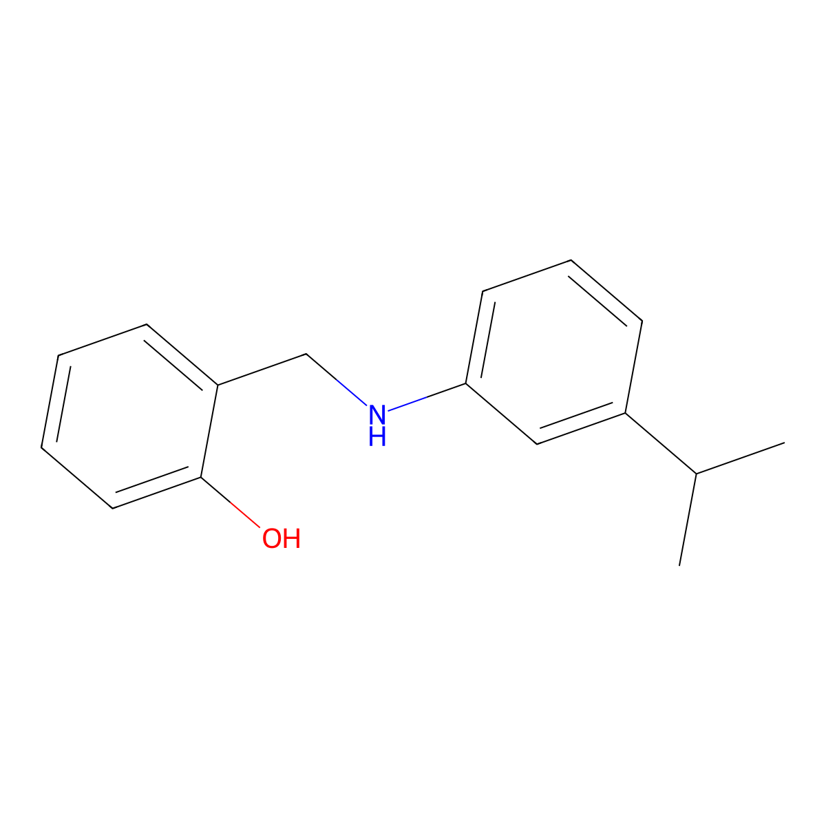 2-{[(3-Isopropylphenyl)amino]methyl}phenol molecular structure, CAS 1038268-48-2