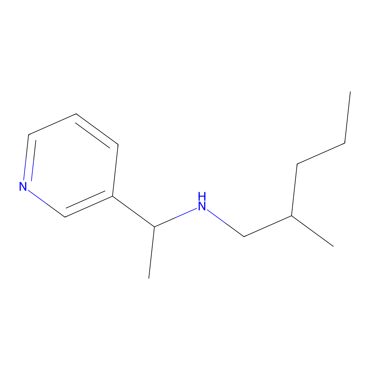(2-Methylpentyl)[1-(pyridin-3-yl)ethyl]amine molecular structure, CAS 1038271-30-5